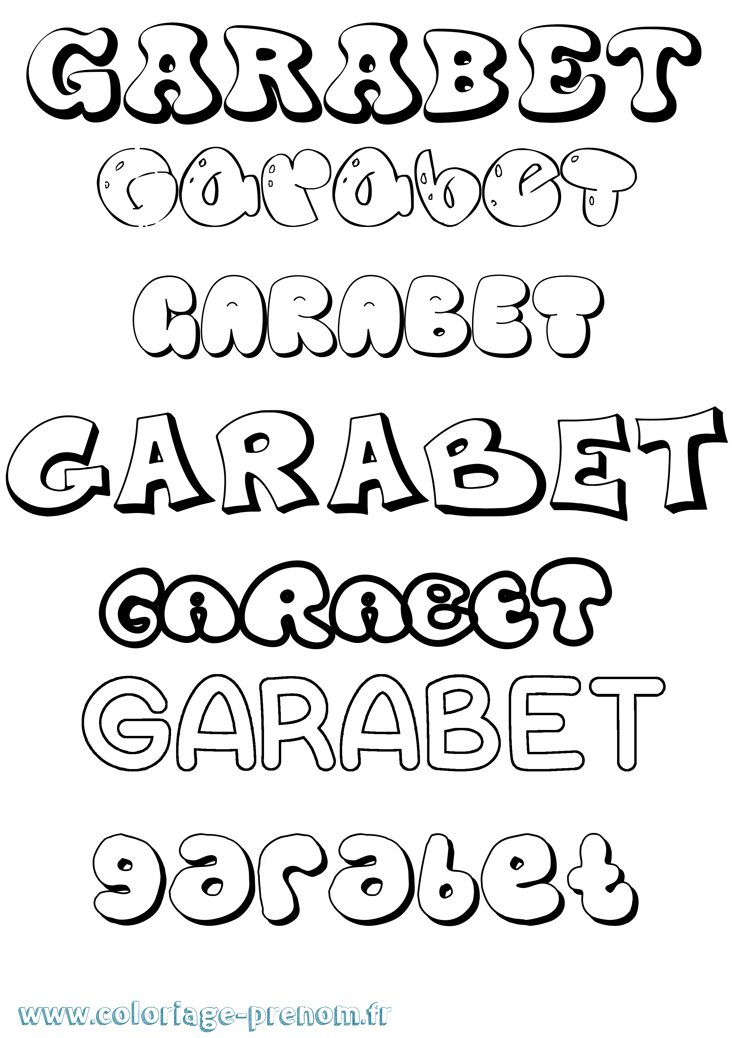 Coloriage Garabet Bubble Coloriage prénom Garabet Bubble
