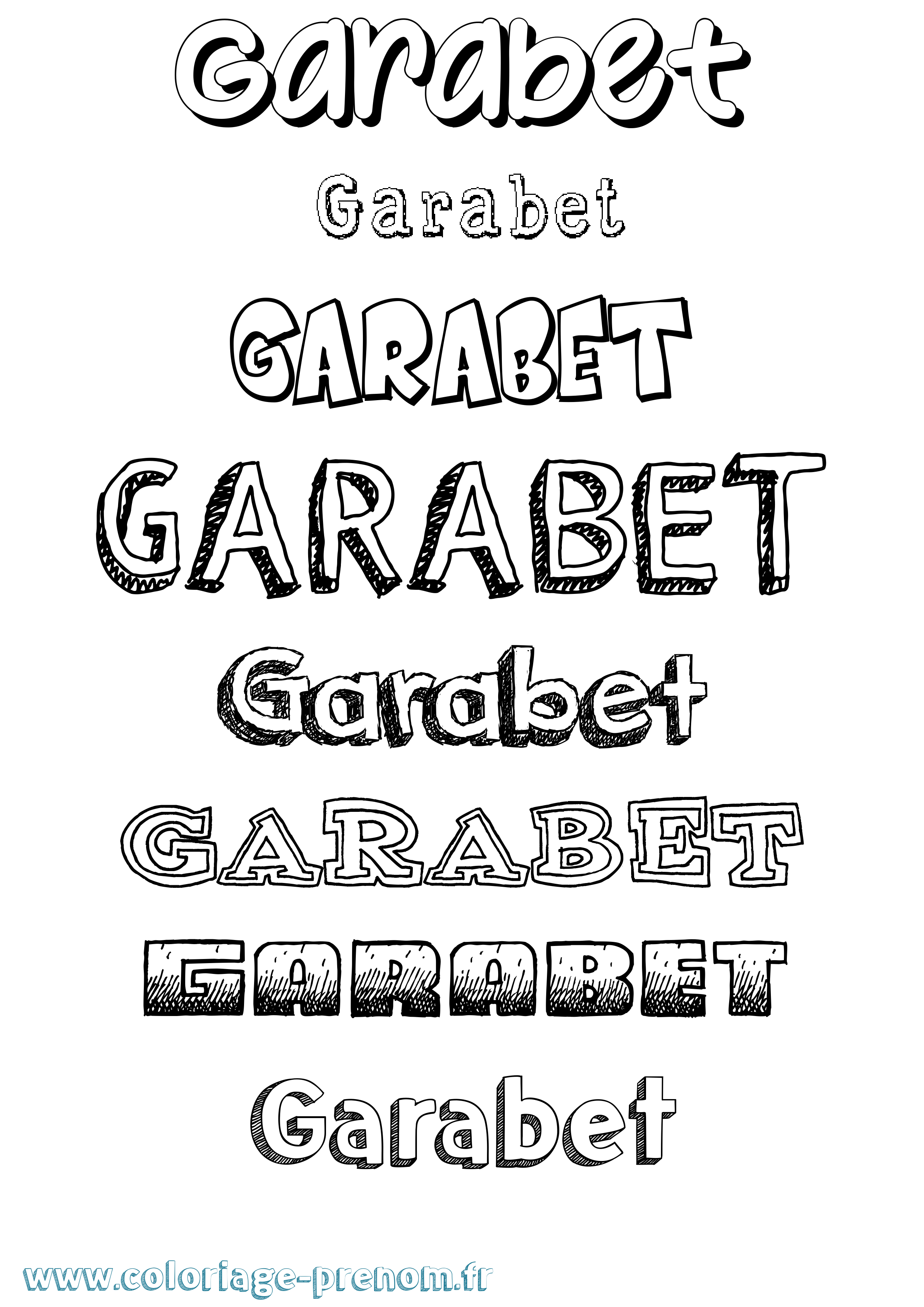 Coloriage Garabet Dessiné Coloriage prénom Garabet Dessiné