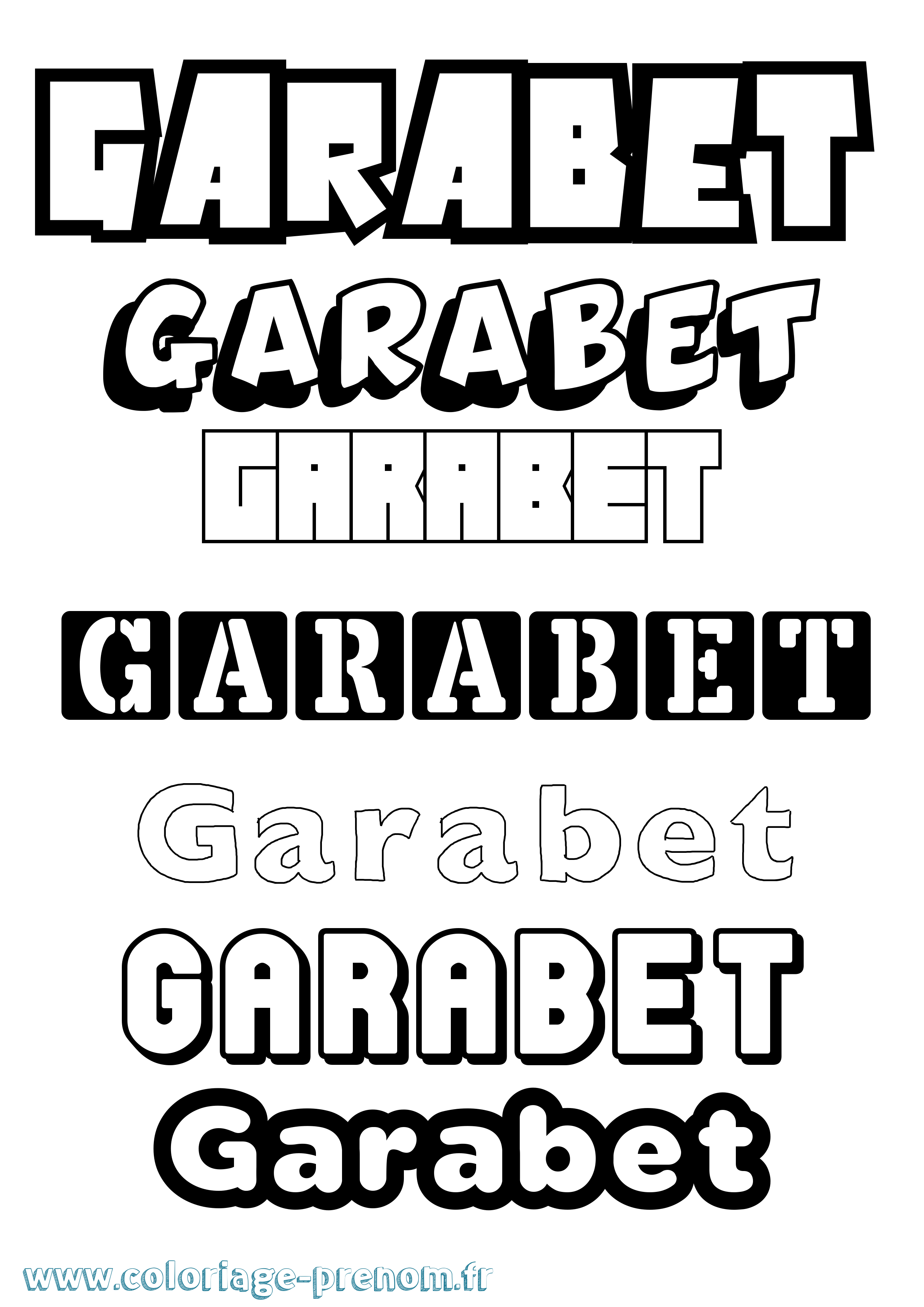 Coloriage Garabet Simple Coloriage prénom Garabet Simple
