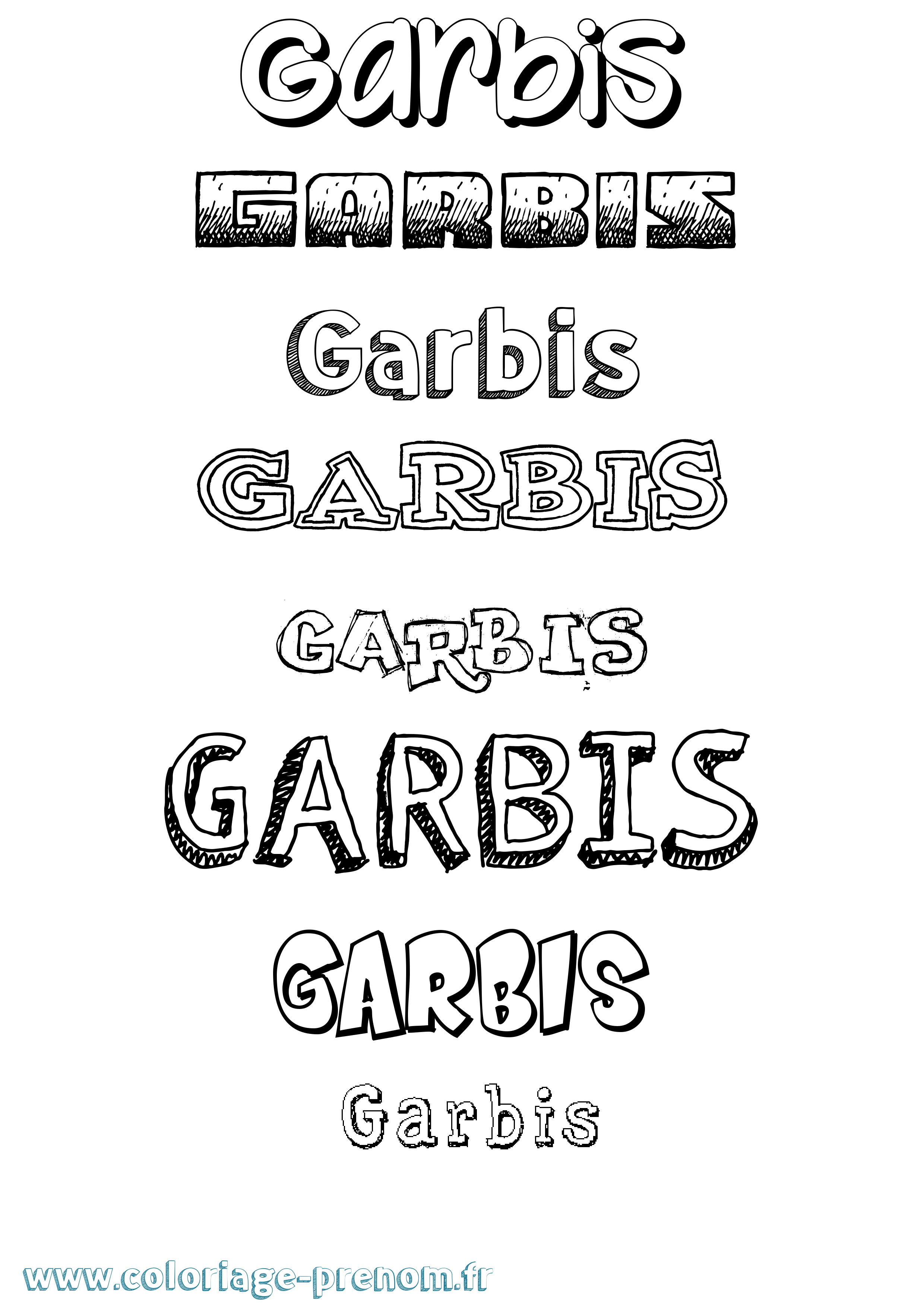 Coloriage Garbis Dessiné Coloriage prénom Garbis Dessiné