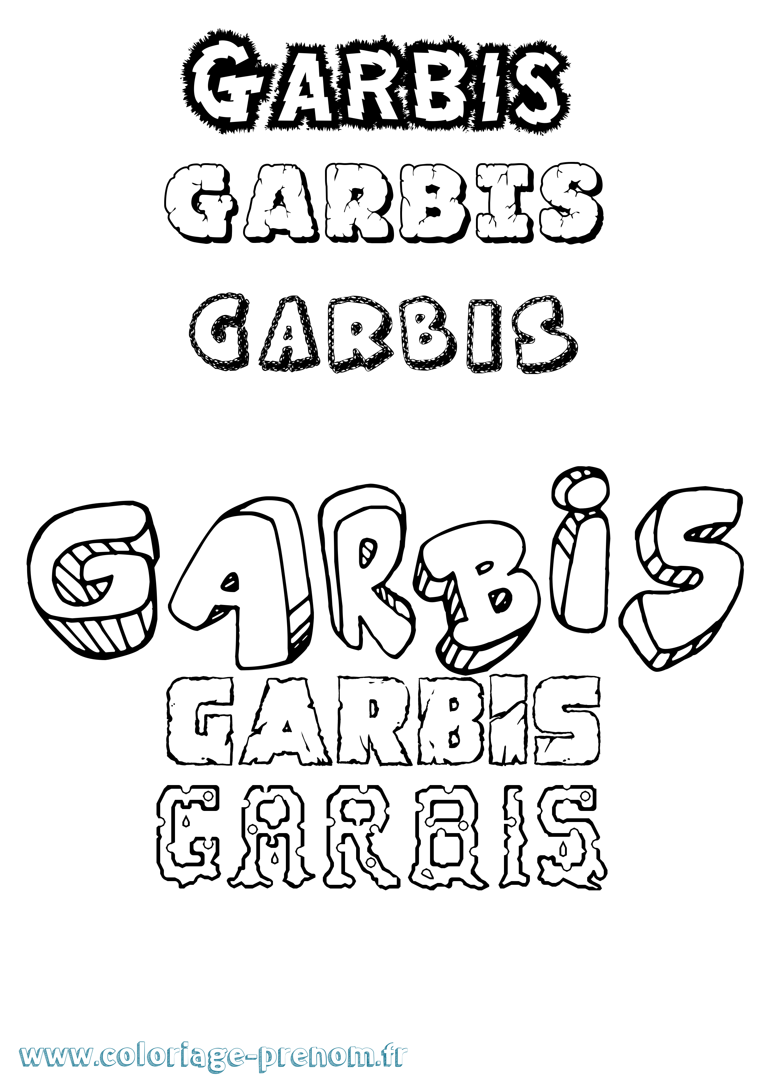 Coloriage Garbis Destructuré Coloriage prénom Garbis Destructuré