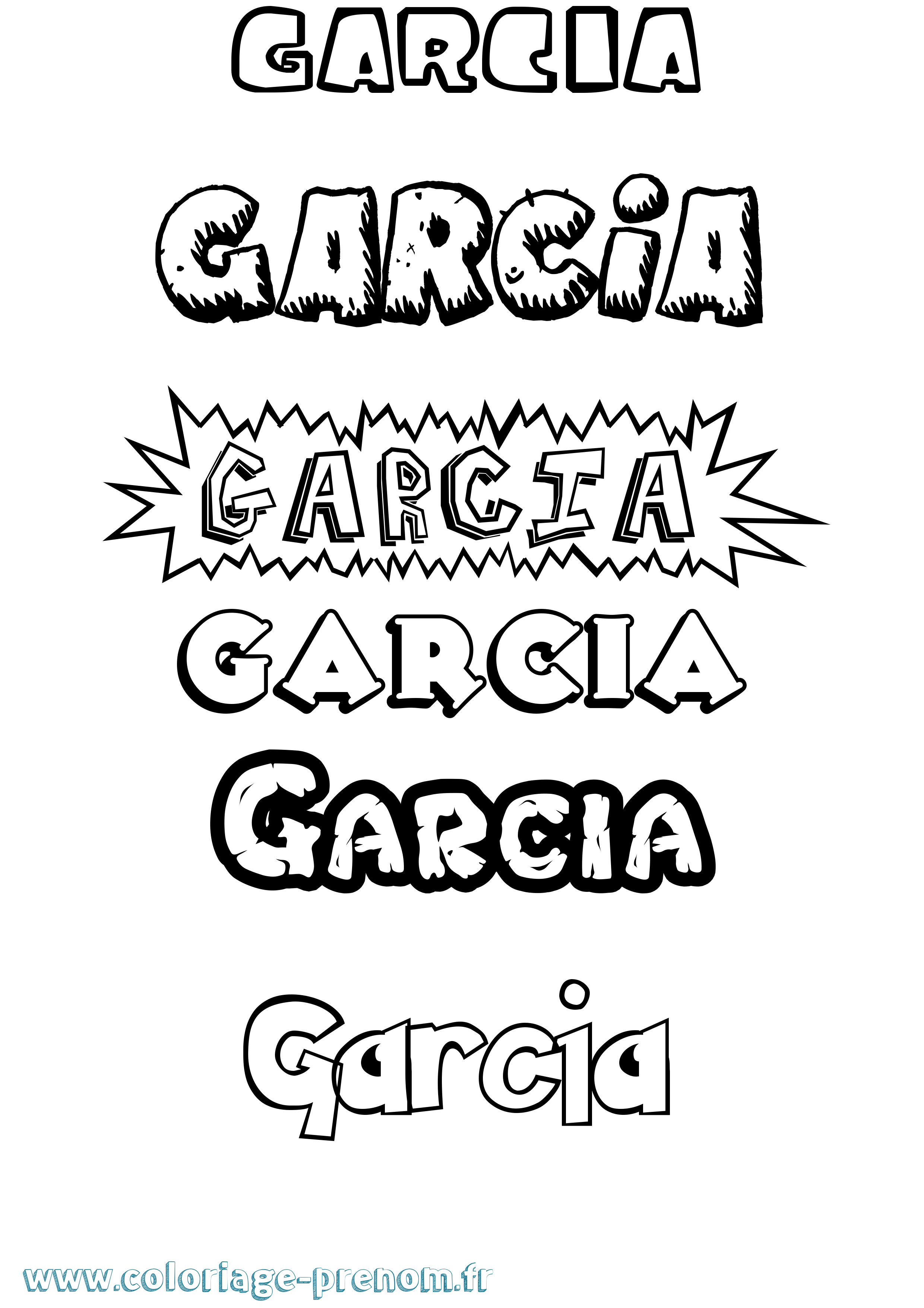 Coloriage Garcia Dessin Animé Coloriage prénom Garcia Dessin Animé