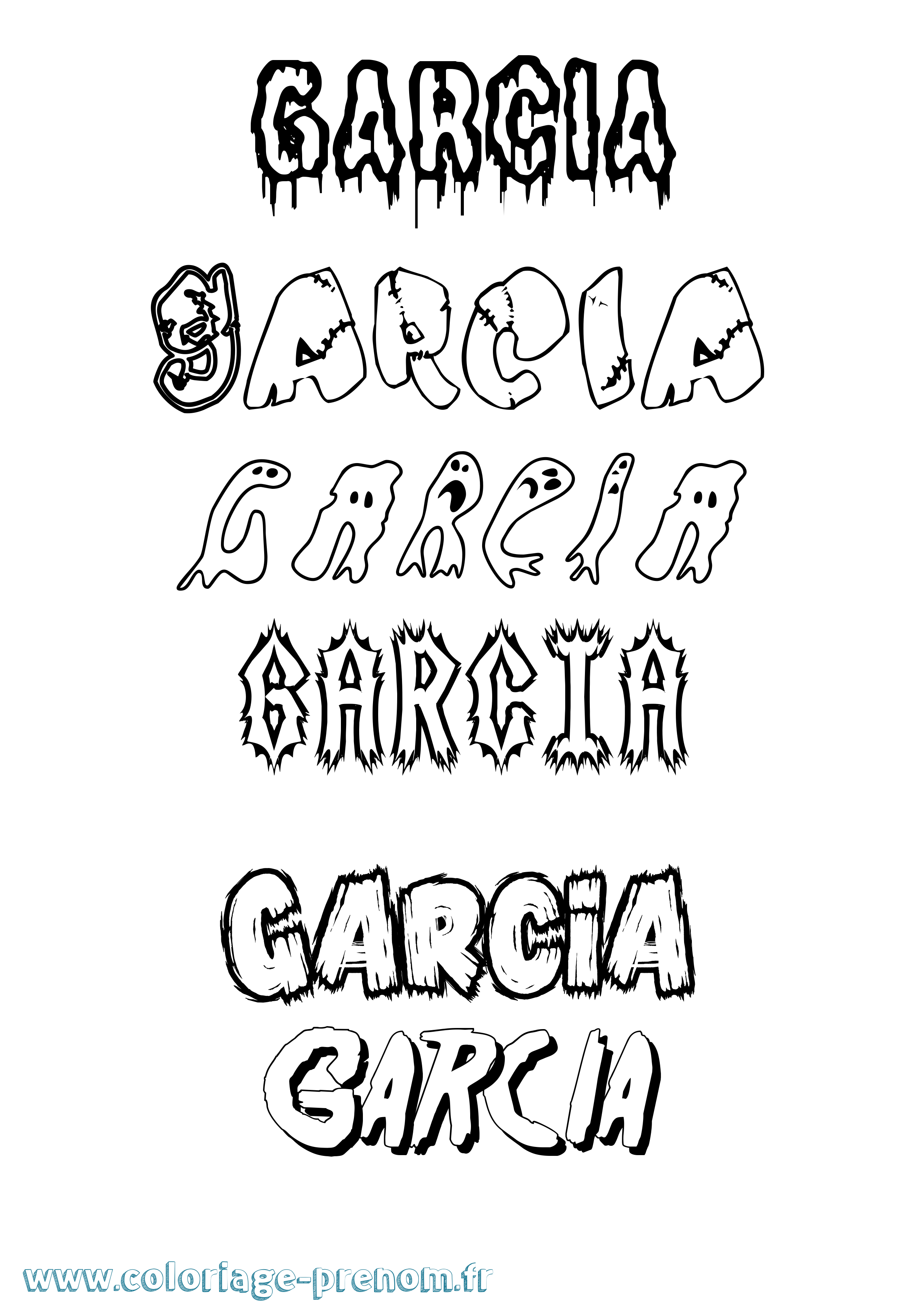 Coloriage Garcia Frisson Coloriage prénom Garcia Frisson