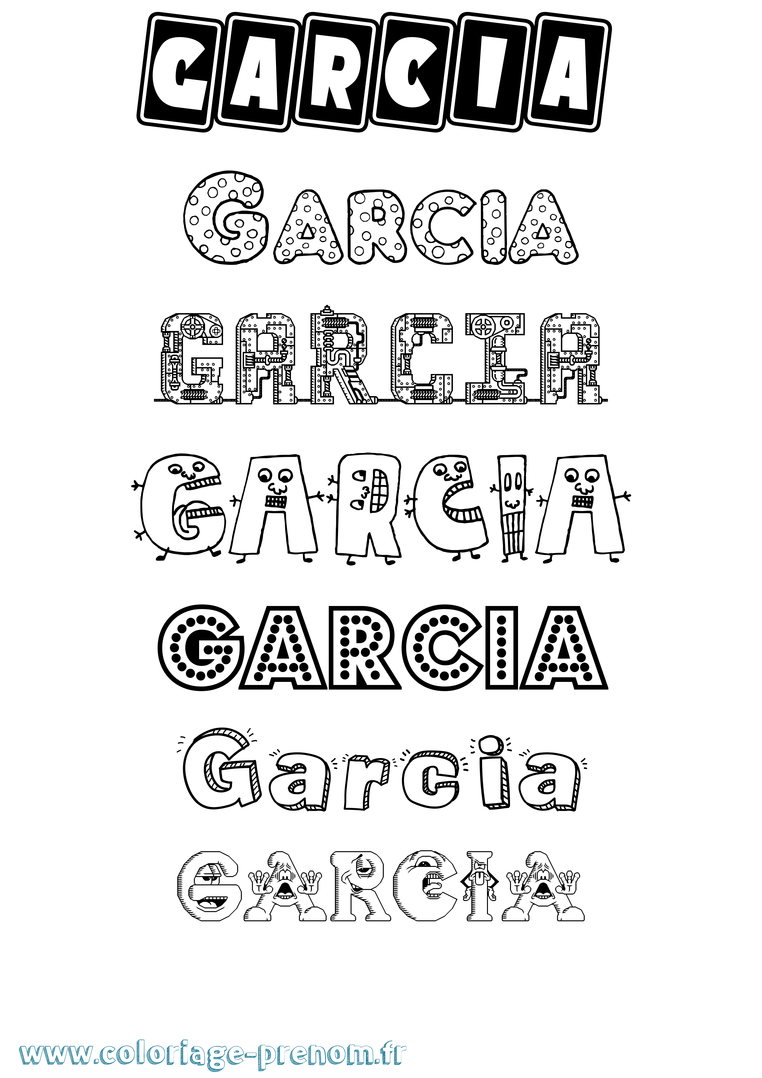 Coloriage Garcia Fun Coloriage prénom Garcia Fun