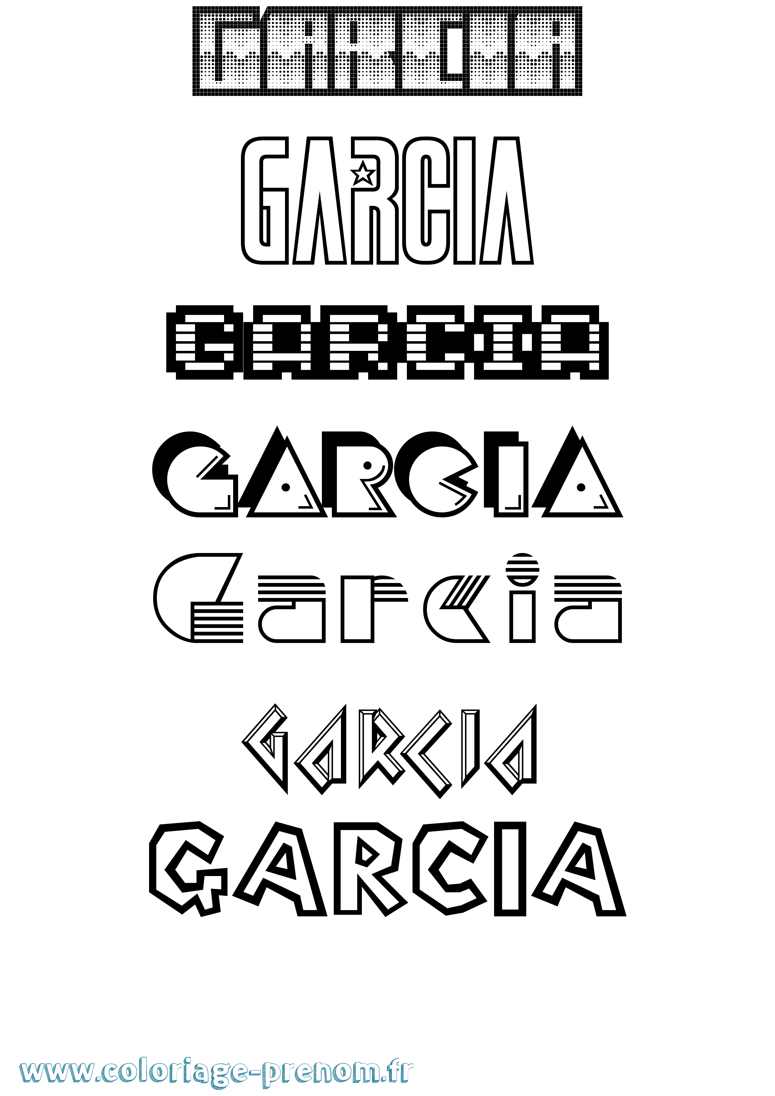 Coloriage Garcia Jeux Vidéos Coloriage prénom Garcia Jeux Vidéos