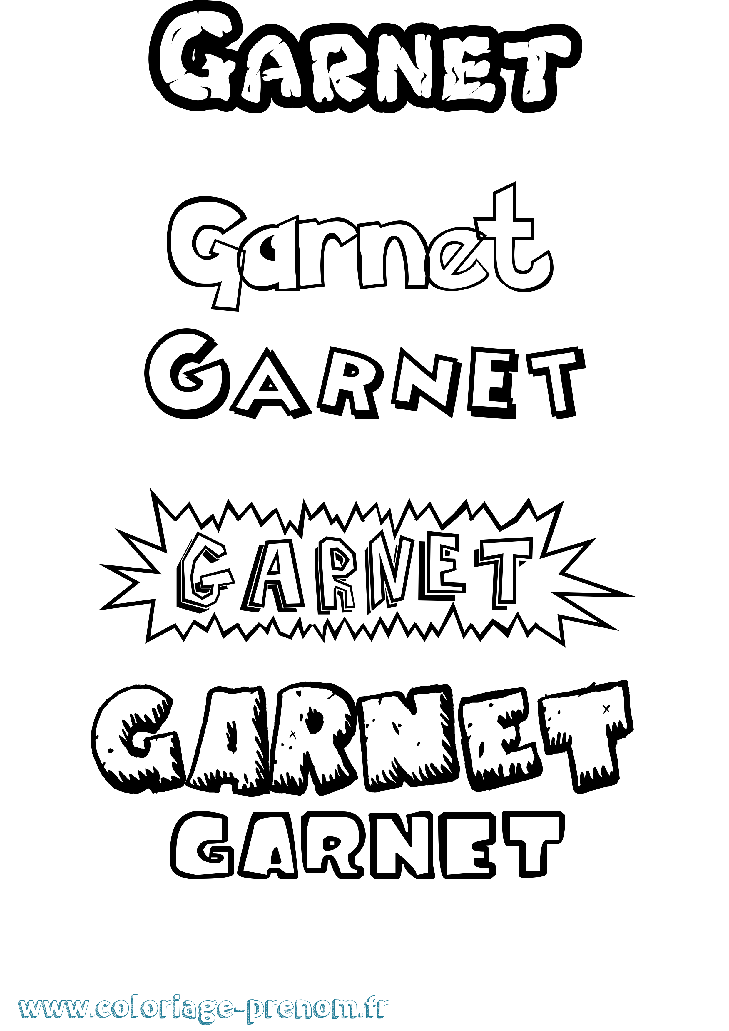 Coloriage Garnet Dessin Animé Coloriage prénom Garnet Dessin Animé