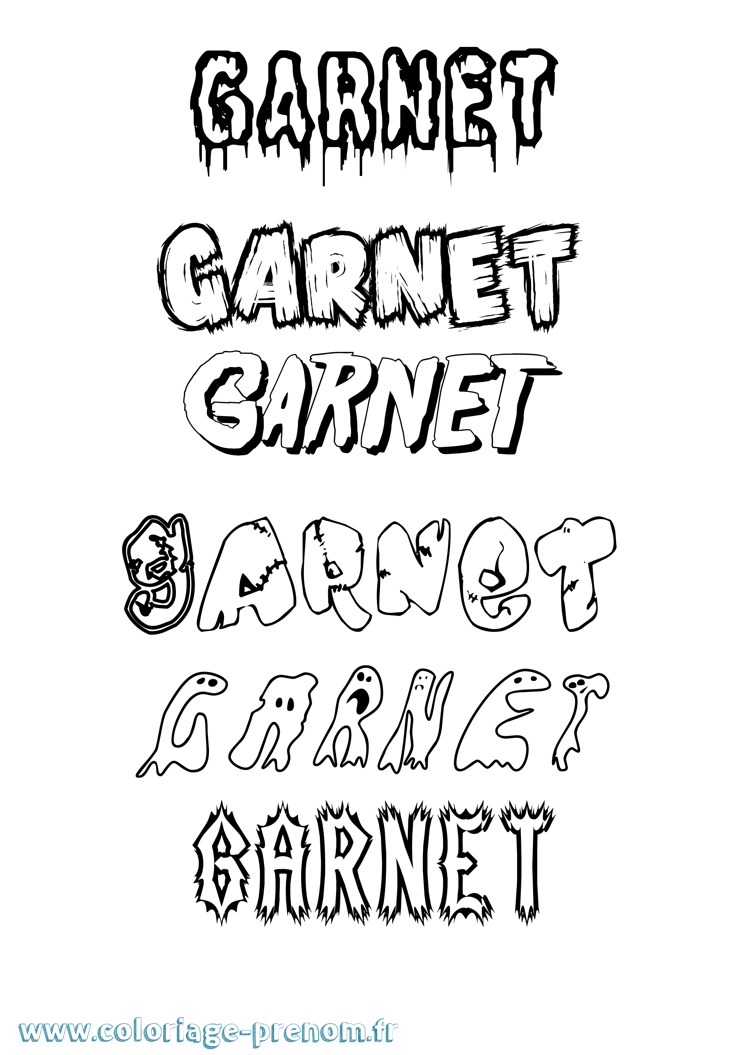 Coloriage Garnet Frisson Coloriage prénom Garnet Frisson