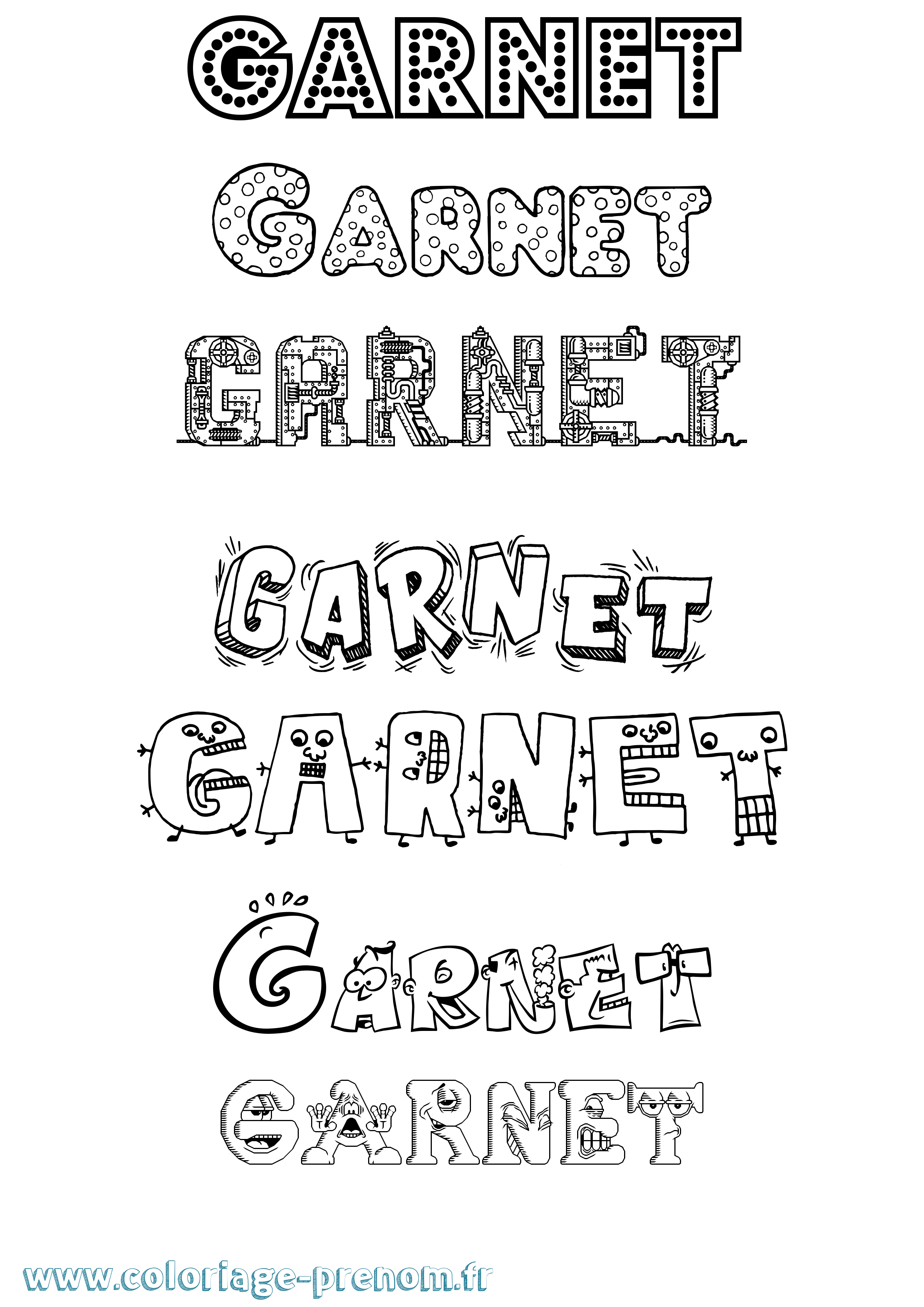 Coloriage Garnet Fun Coloriage prénom Garnet Fun