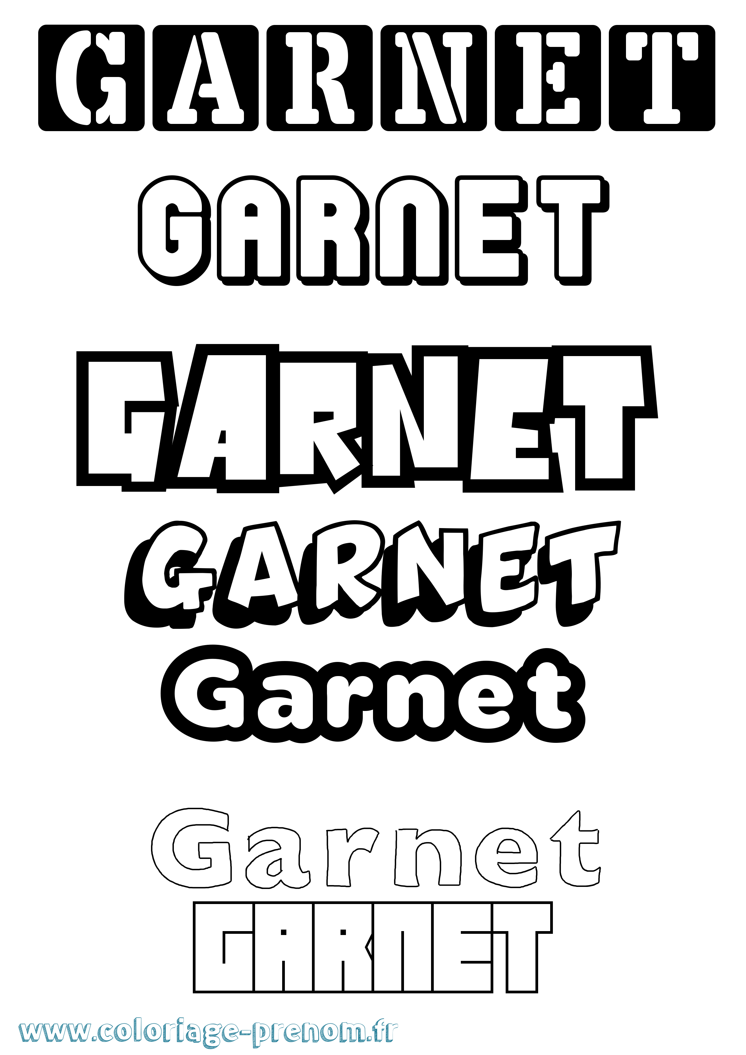 Coloriage Garnet Simple Coloriage prénom Garnet Simple