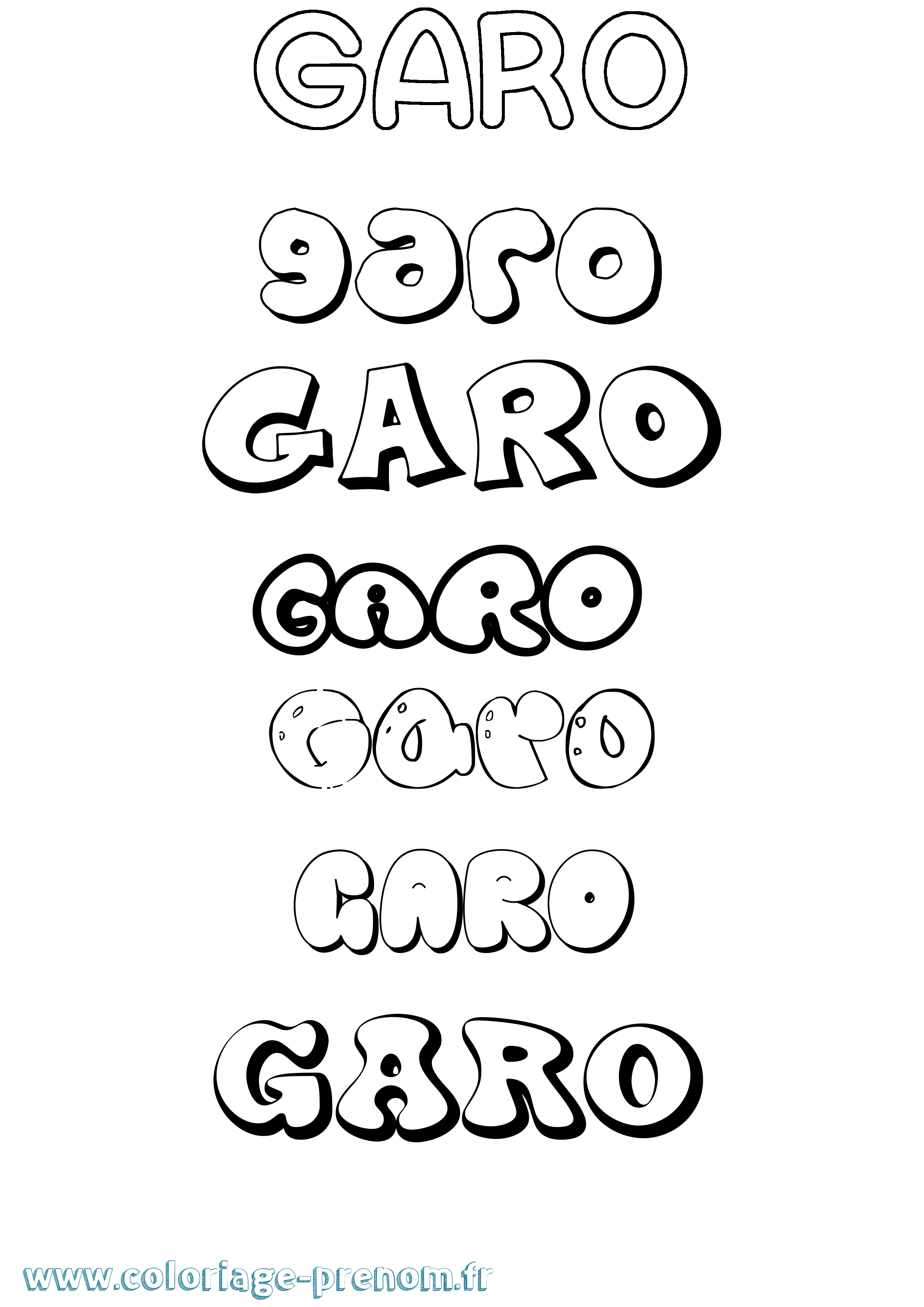 Coloriage Garo Bubble Coloriage prénom Garo Bubble