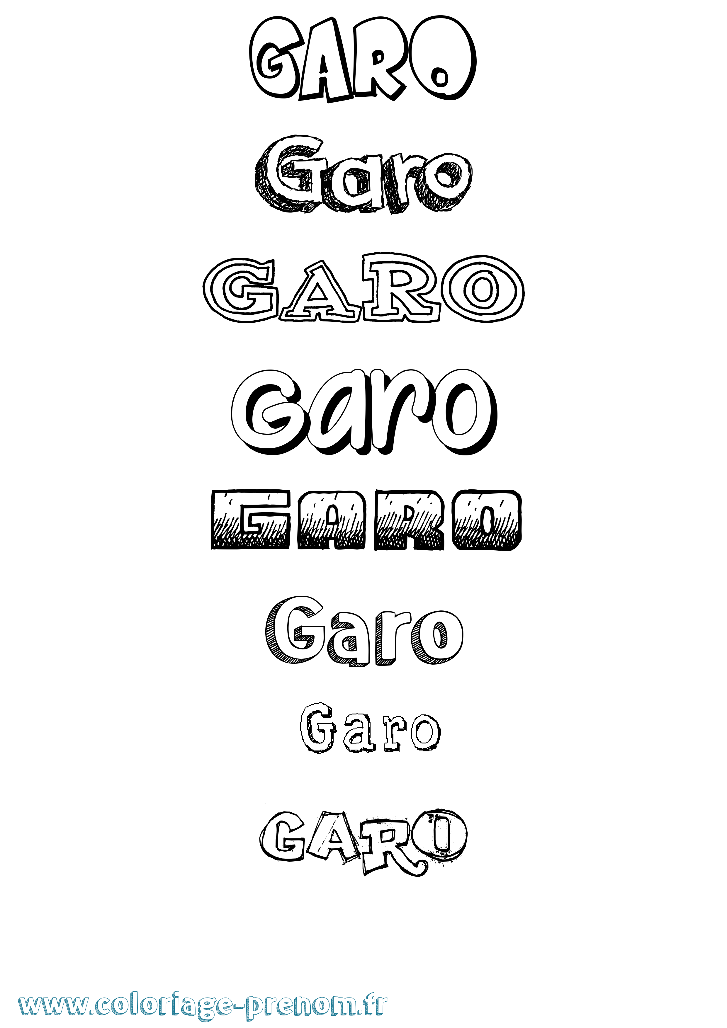 Coloriage Garo Dessiné Coloriage prénom Garo Dessiné