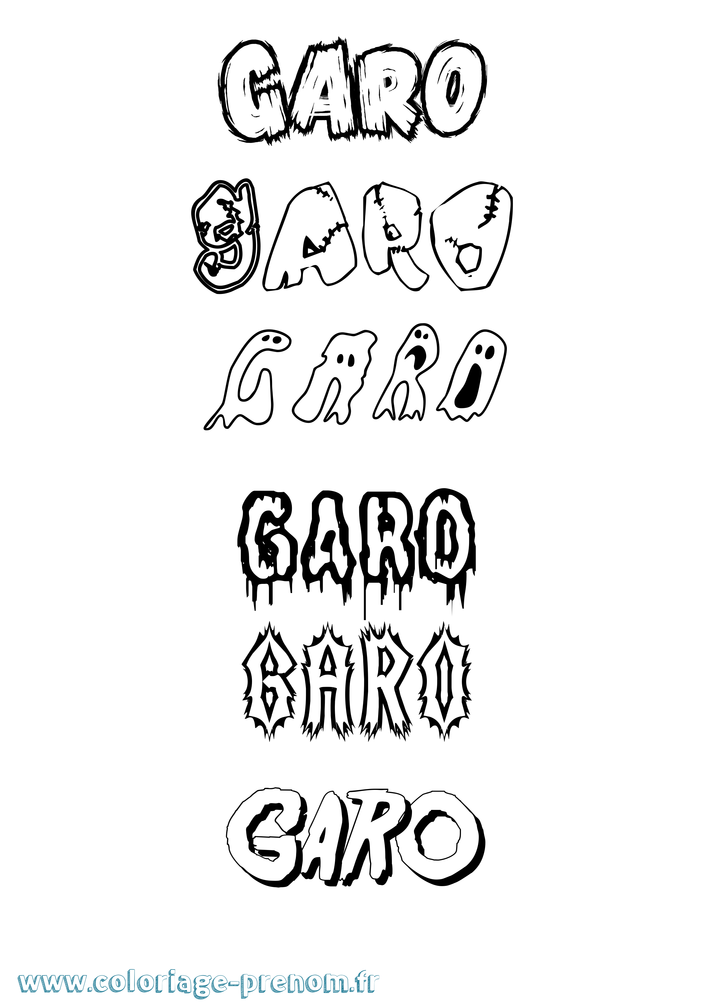 Coloriage Garo Frisson Coloriage prénom Garo Frisson