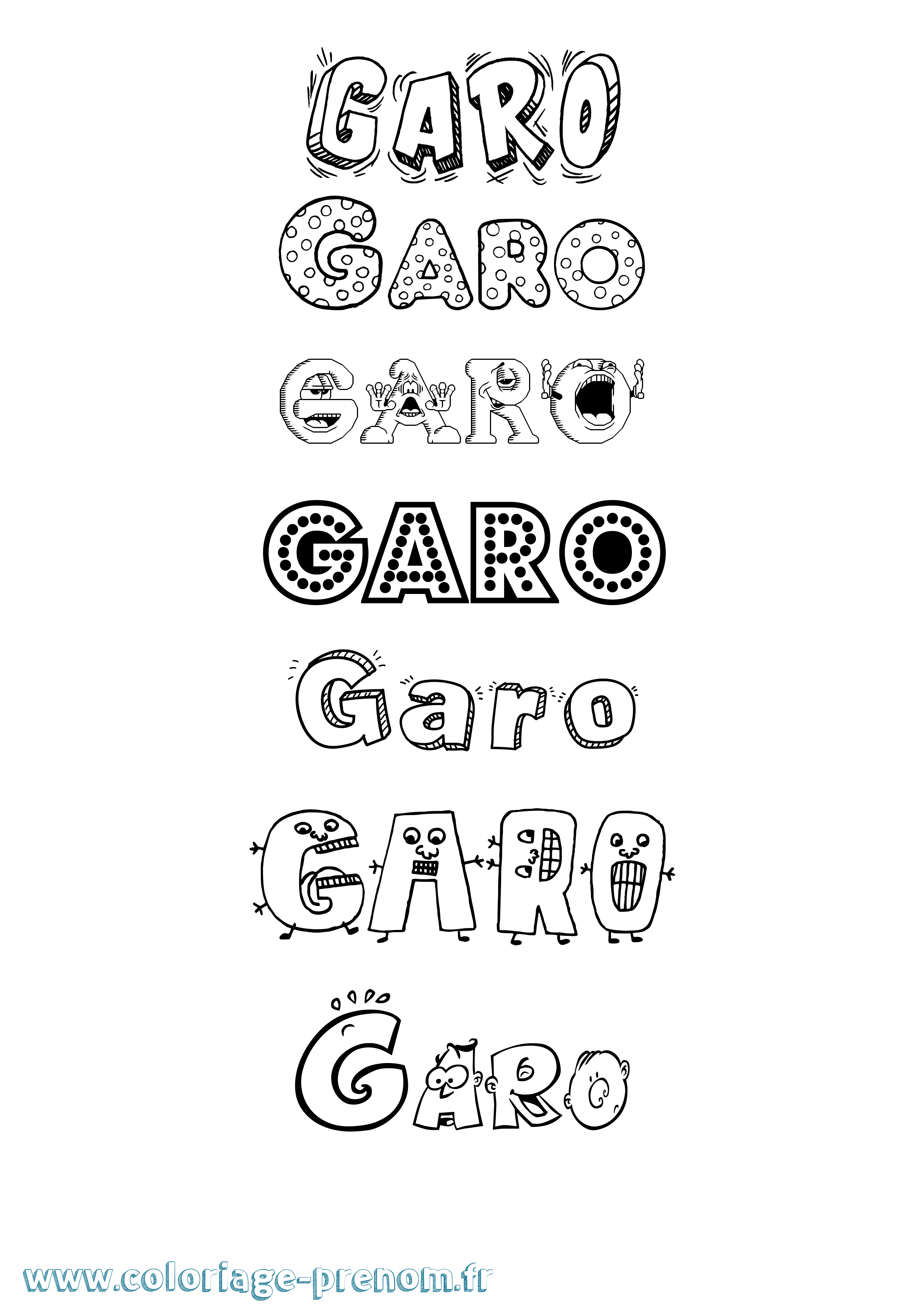 Coloriage Garo Fun Coloriage prénom Garo Fun