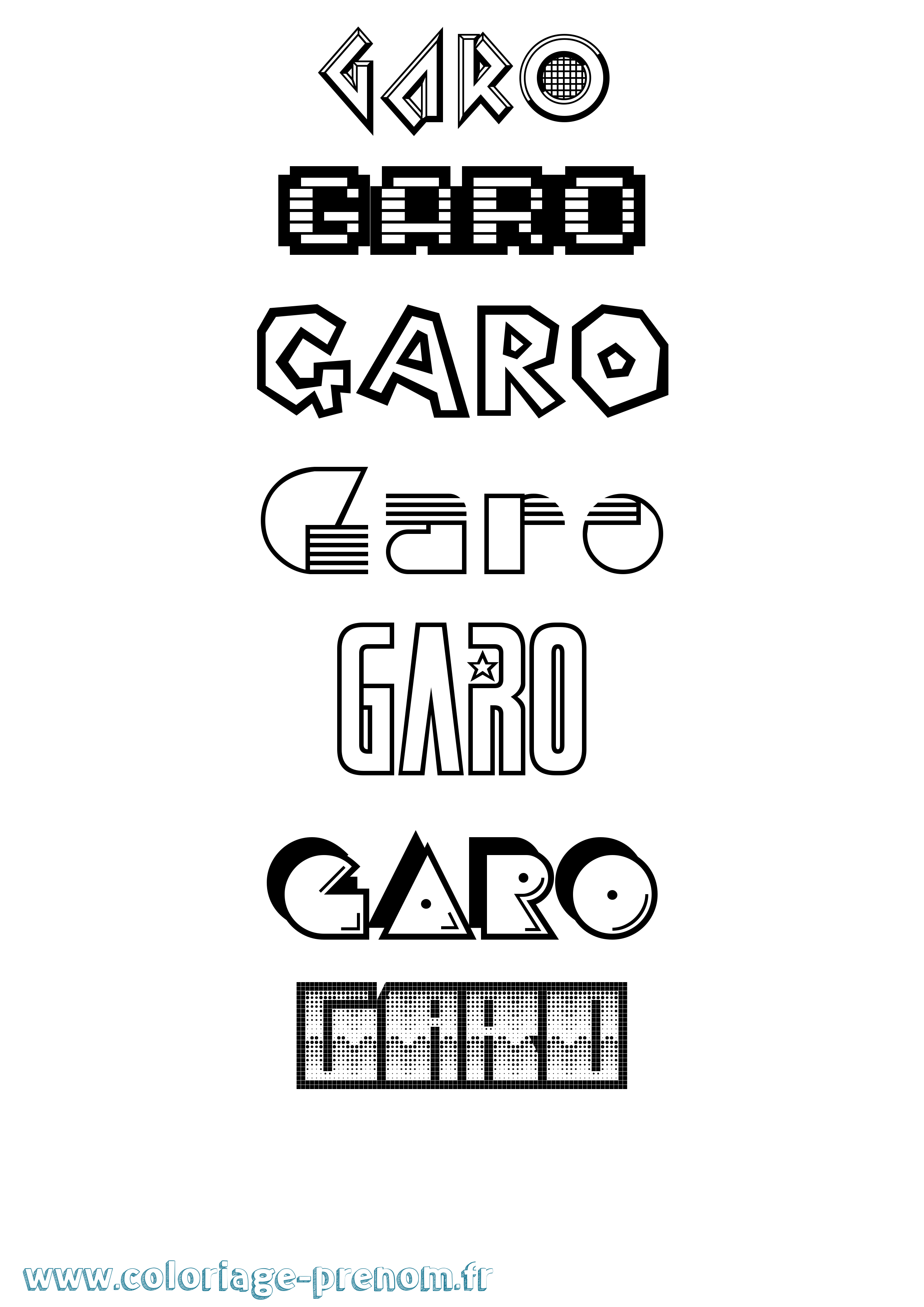 Coloriage Garo Jeux Vidéos Coloriage prénom Garo Jeux Vidéos