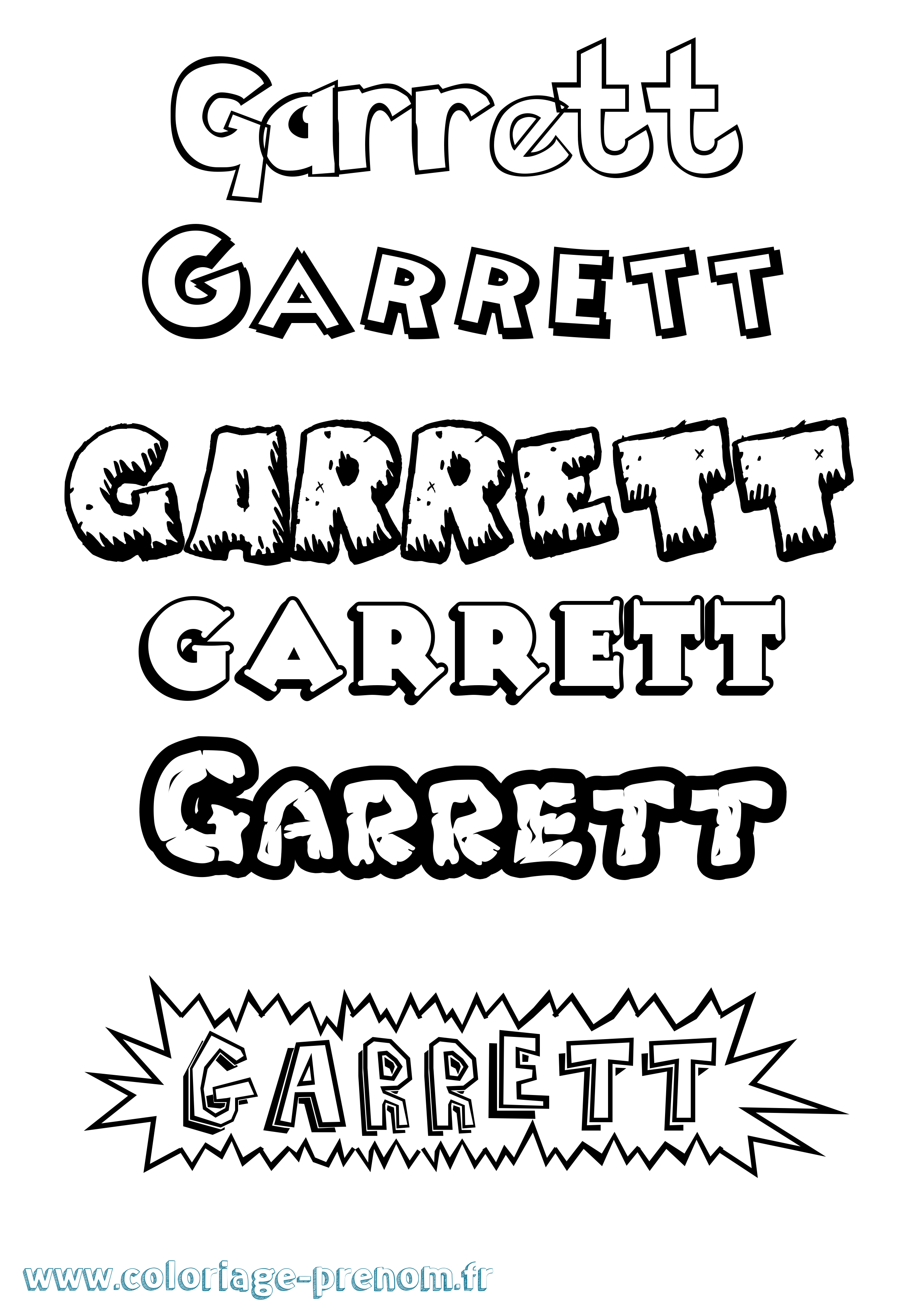 Coloriage Garrett Dessin Animé Coloriage prénom Garrett Dessin Animé