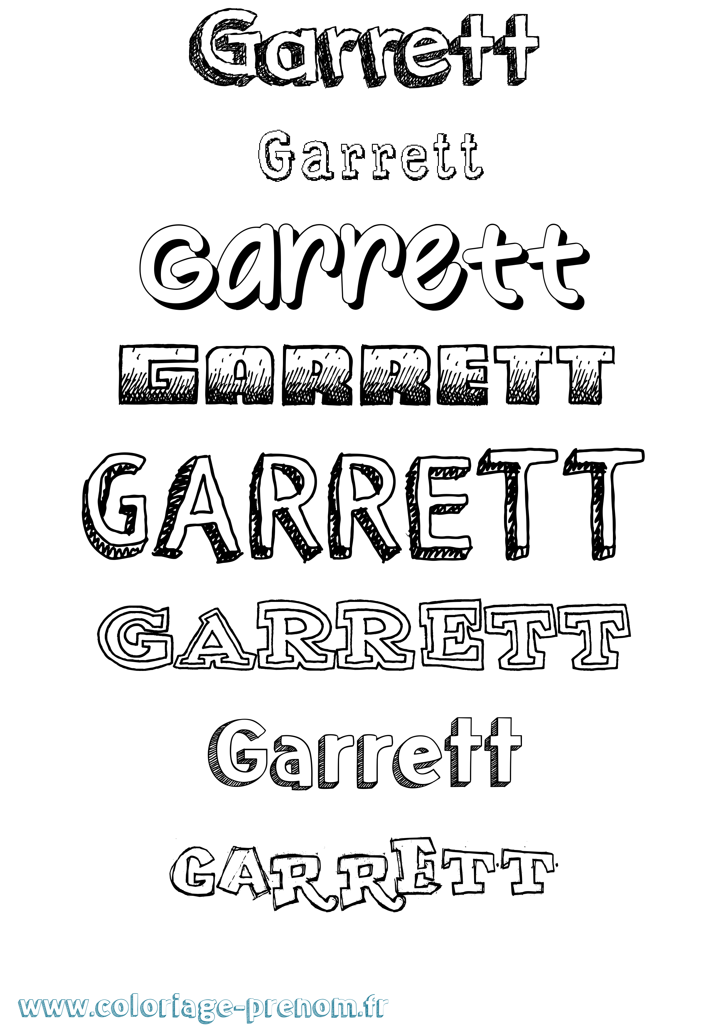 Coloriage Garrett Dessiné Coloriage prénom Garrett Dessiné