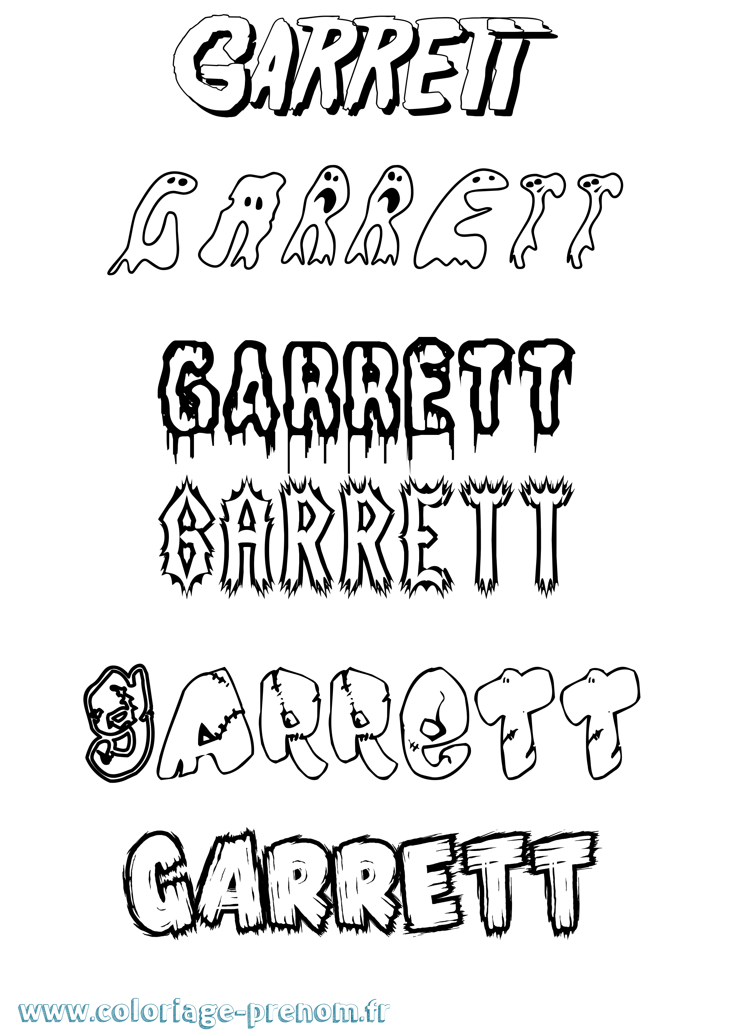 Coloriage Garrett Frisson Coloriage prénom Garrett Frisson