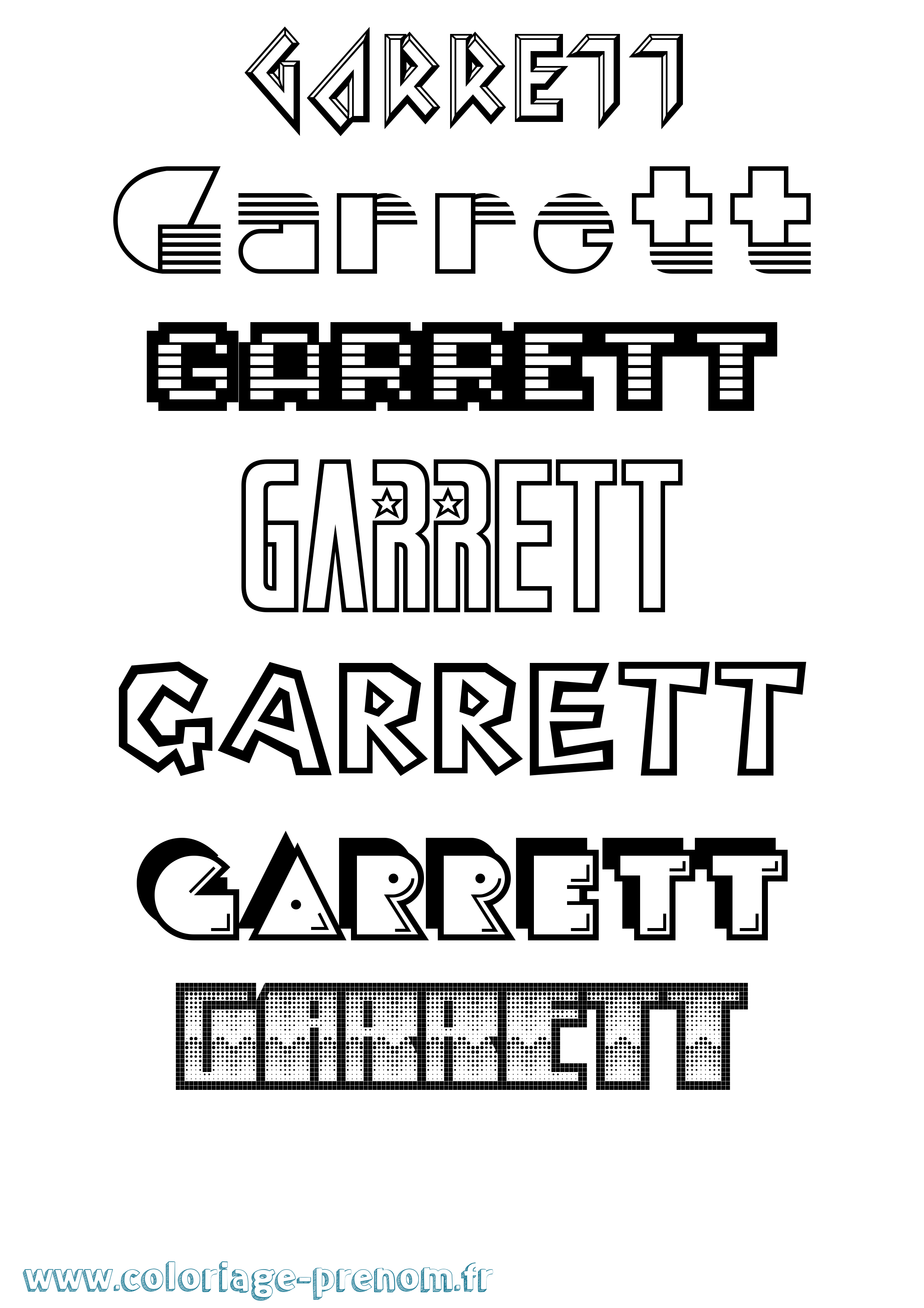 Coloriage Garrett Jeux Vidéos Coloriage prénom Garrett Jeux Vidéos