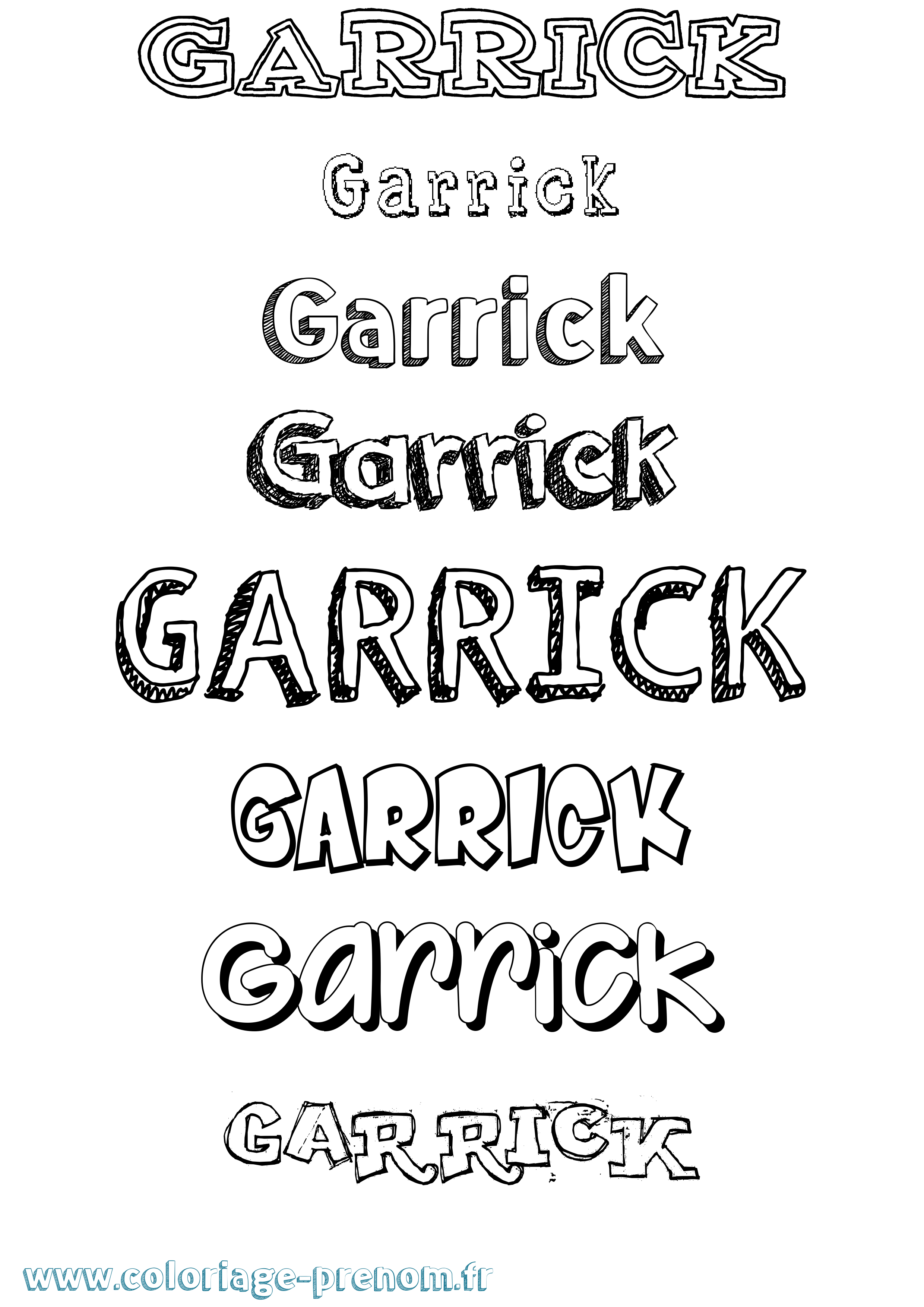 Coloriage Garrick Dessiné Coloriage prénom Garrick Dessiné