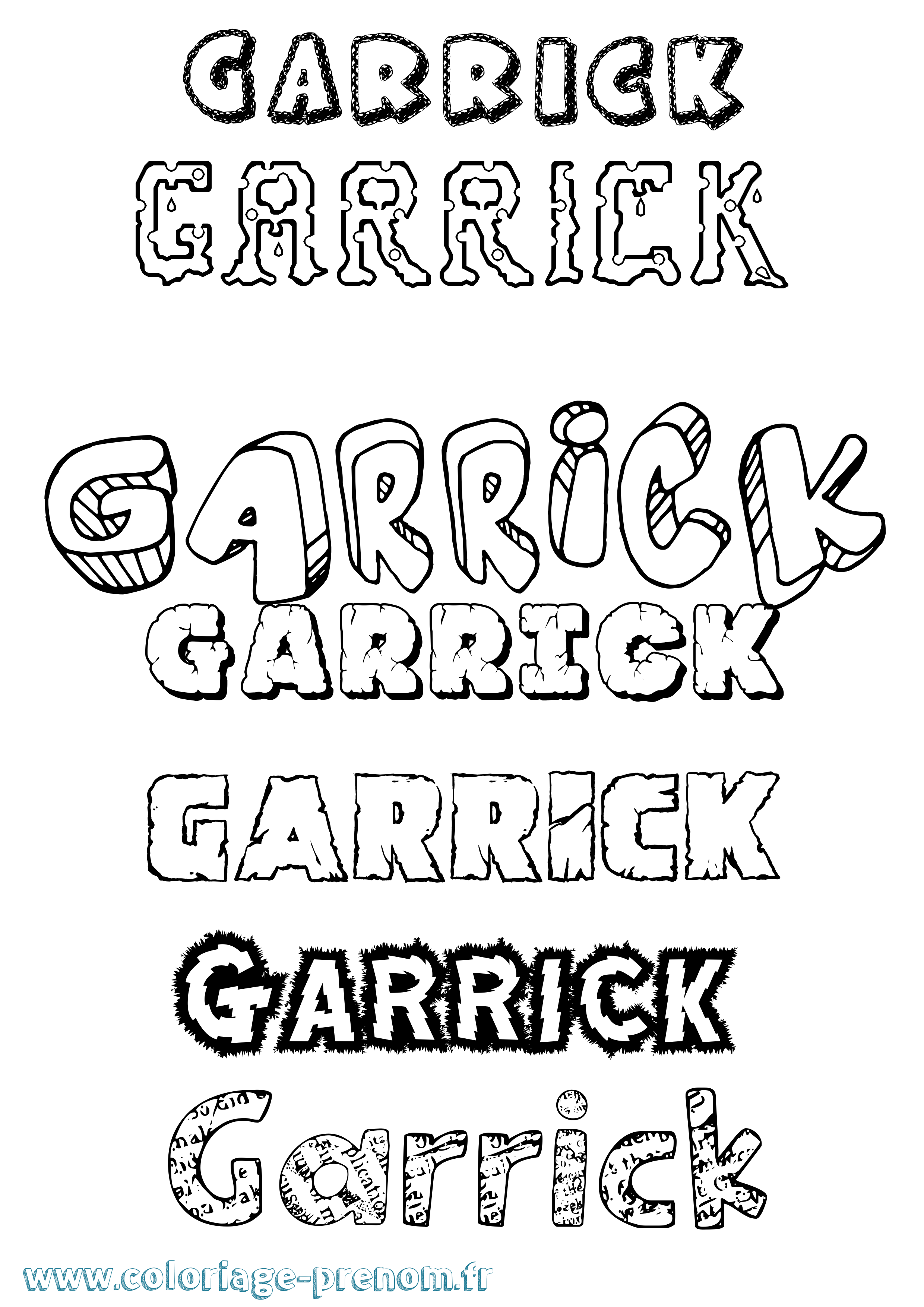 Coloriage Garrick Destructuré Coloriage prénom Garrick Destructuré