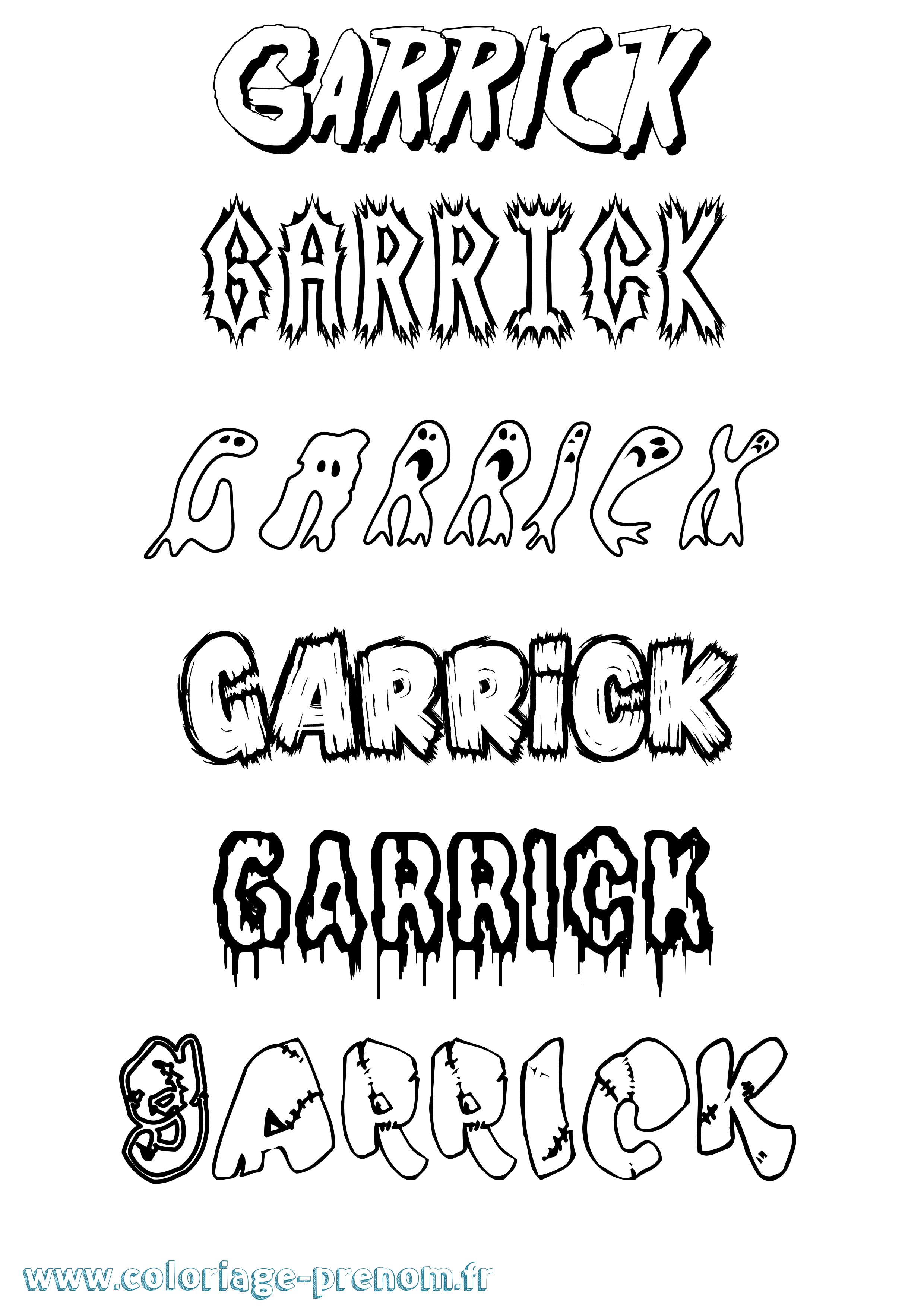 Coloriage Garrick Frisson Coloriage prénom Garrick Frisson