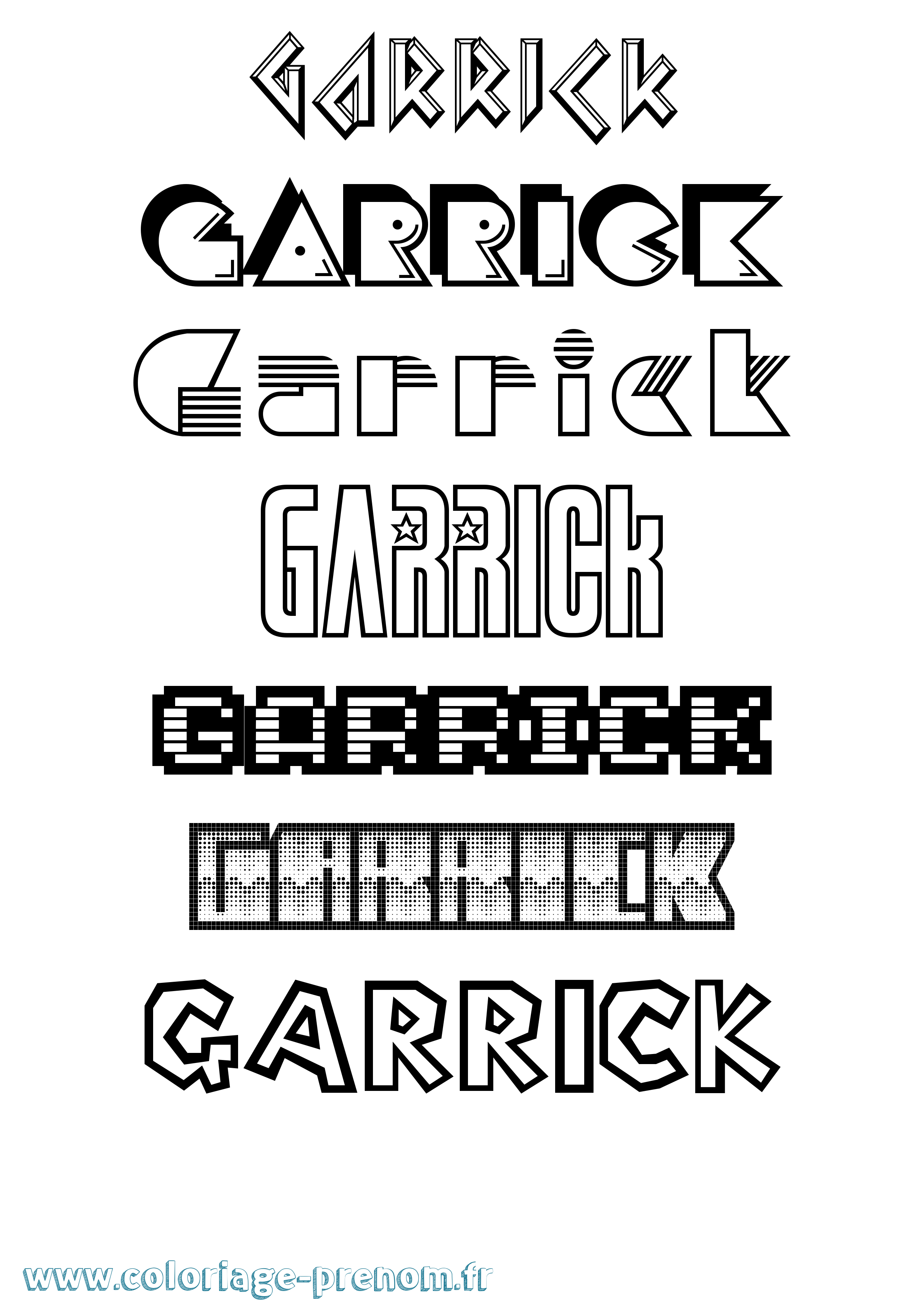 Coloriage Garrick Jeux Vidéos Coloriage prénom Garrick Jeux Vidéos