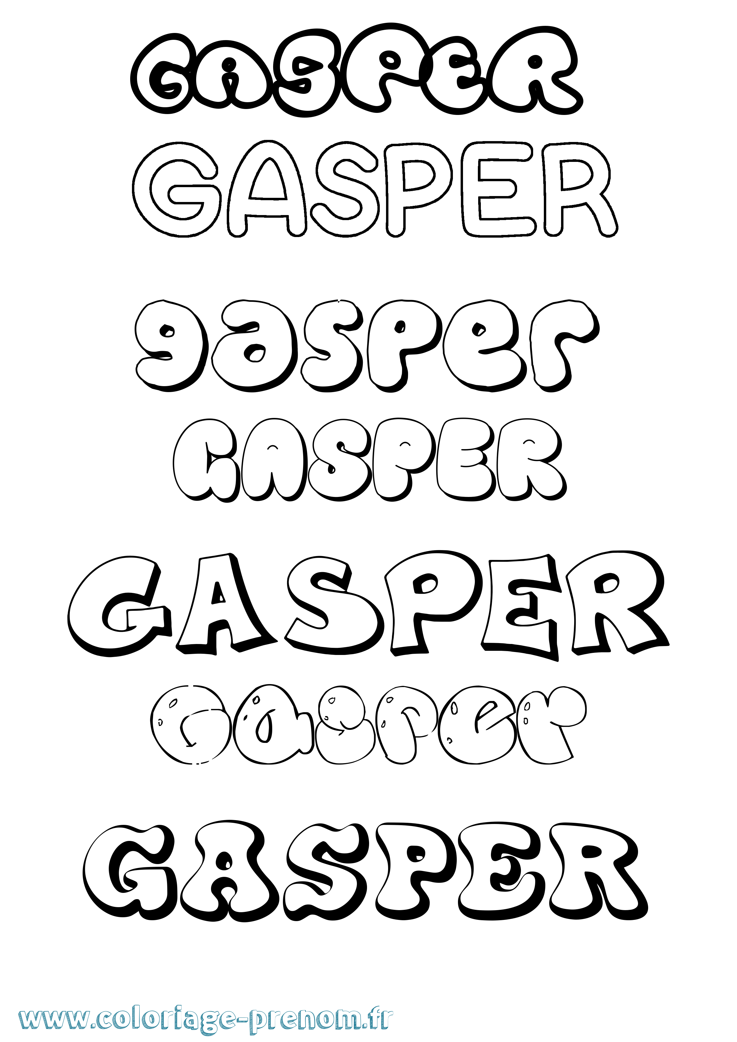 Coloriage Gasper Bubble Coloriage prénom Gasper Bubble