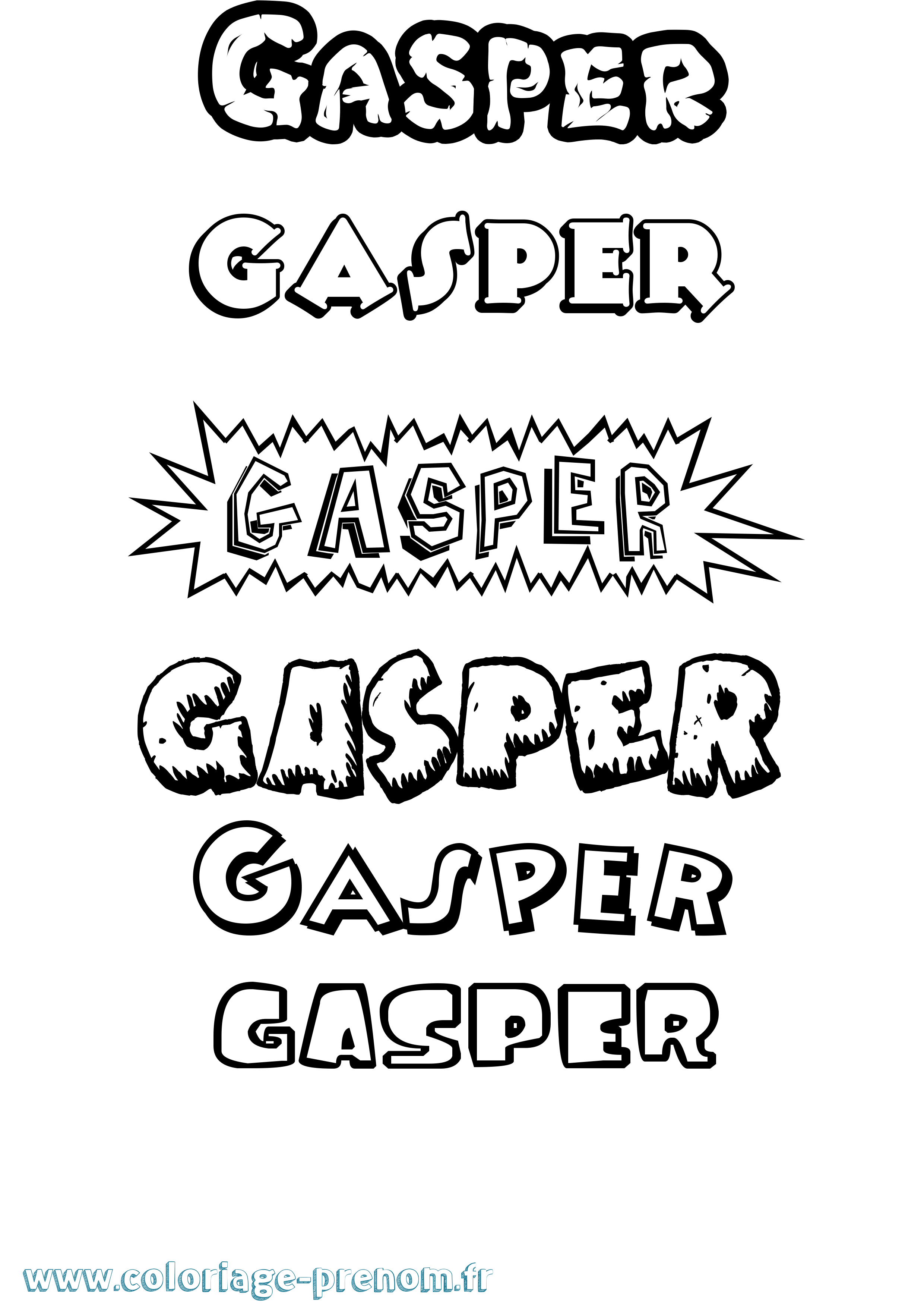 Coloriage Gasper Dessin Animé Coloriage prénom Gasper Dessin Animé