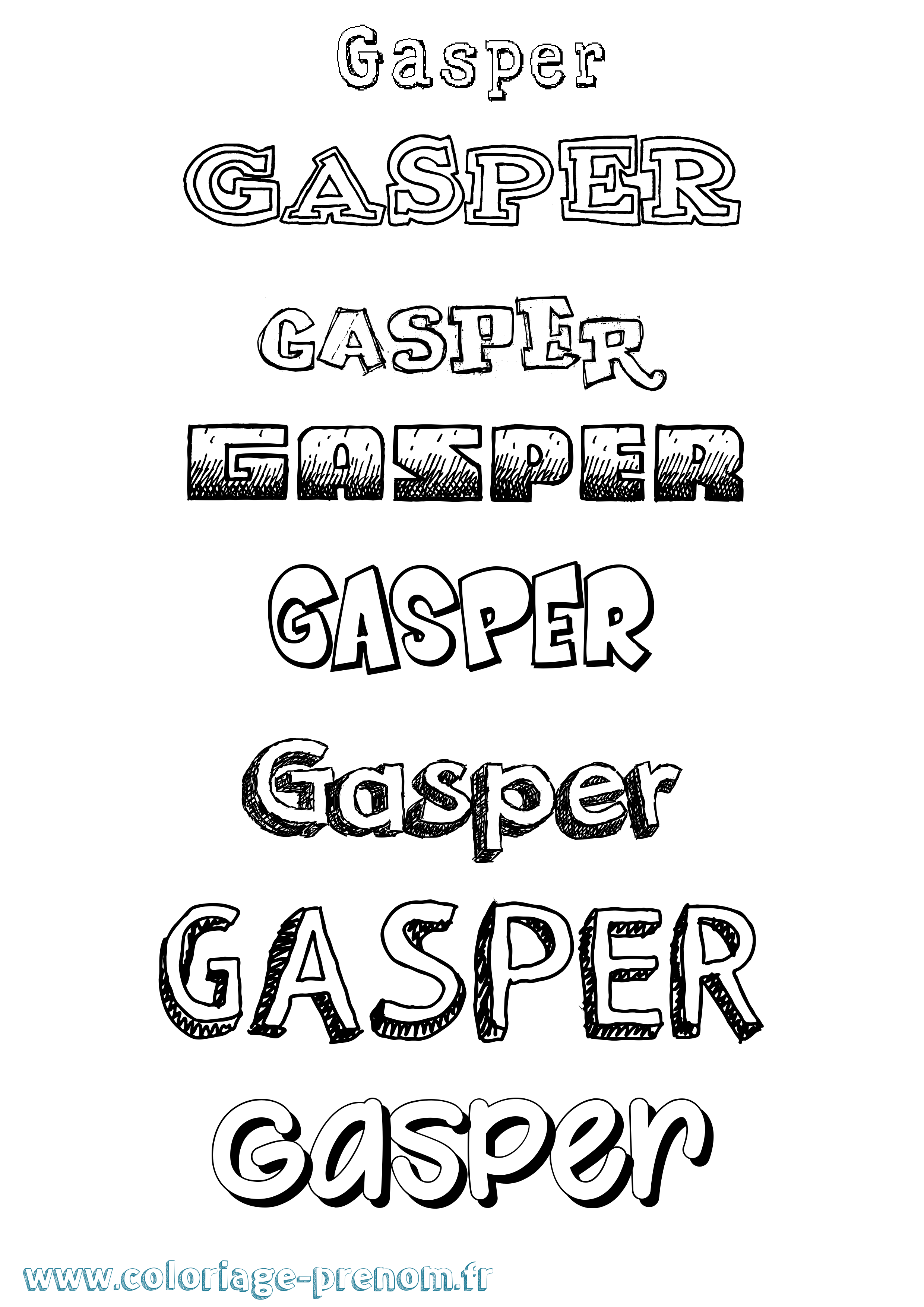 Coloriage Gasper Dessiné Coloriage prénom Gasper Dessiné