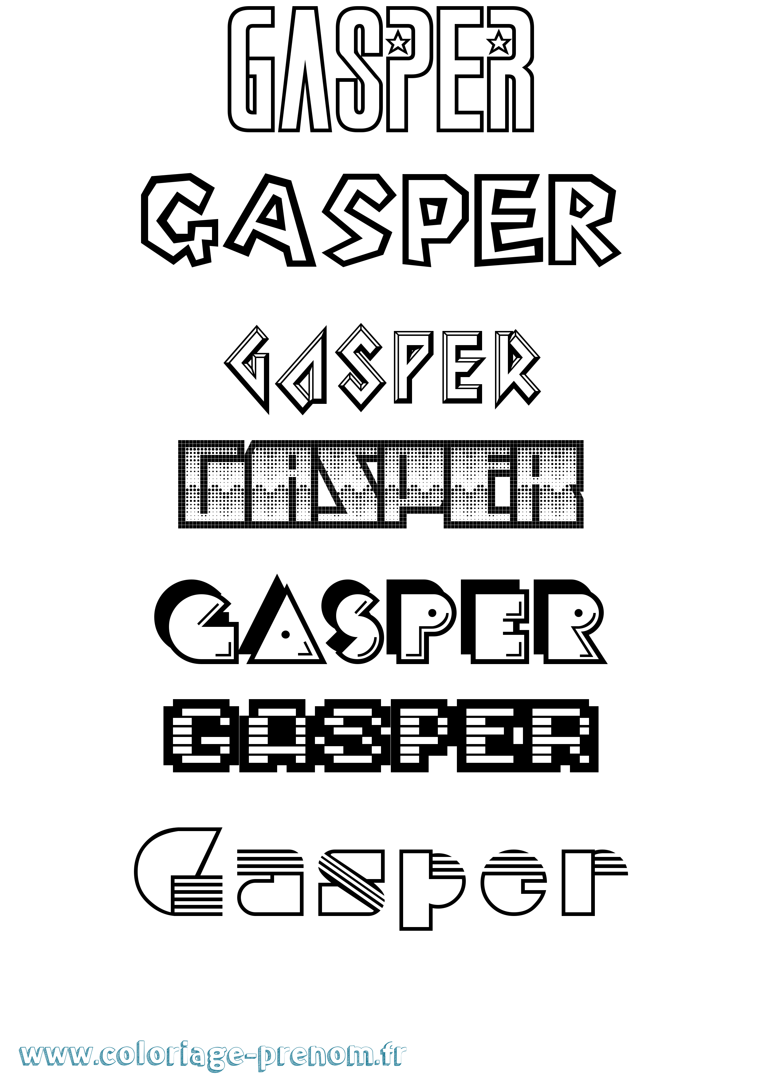 Coloriage Gasper Jeux Vidéos Coloriage prénom Gasper Jeux Vidéos