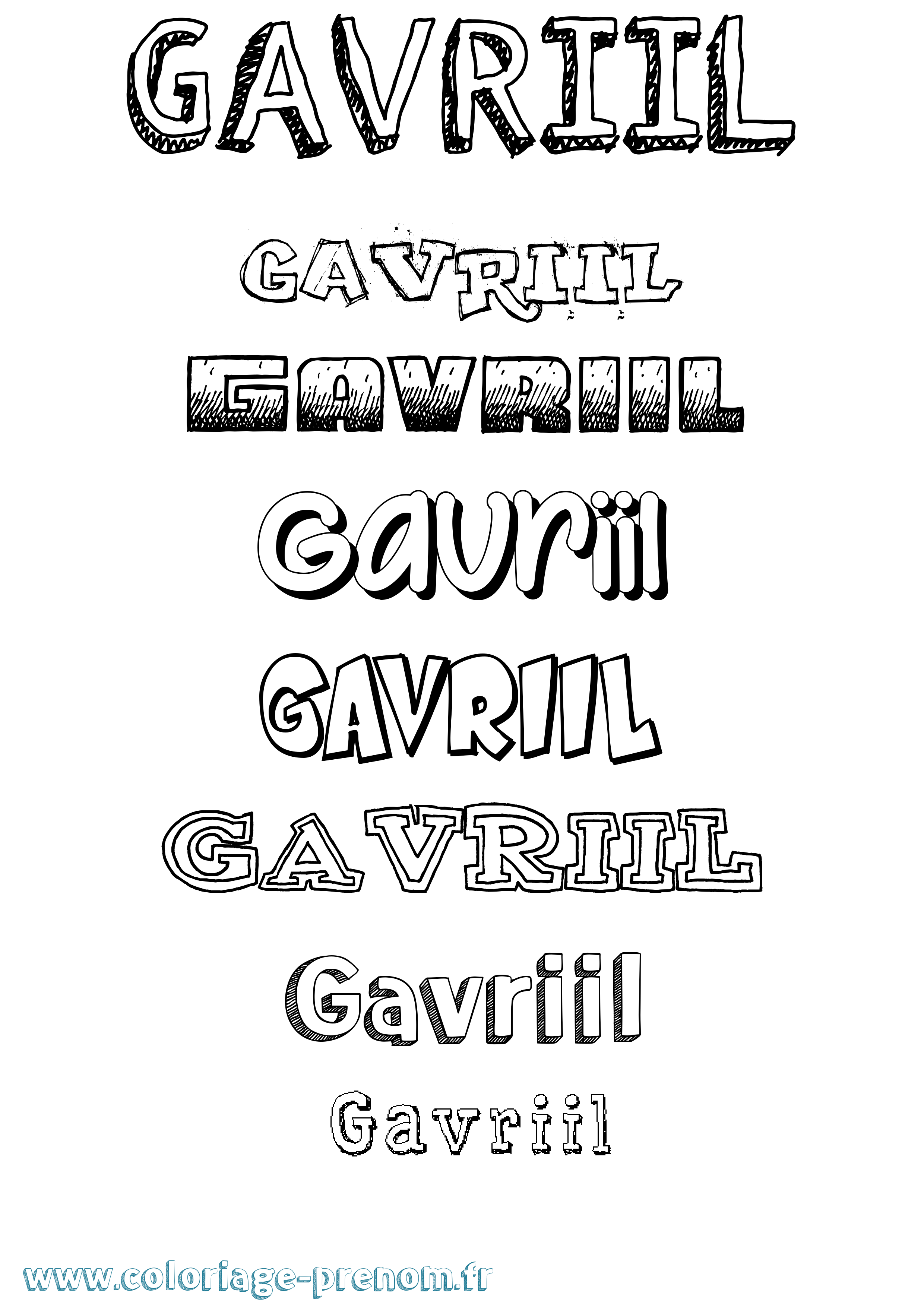 Coloriage Gavriil Dessiné Coloriage prénom Gavriil Dessiné