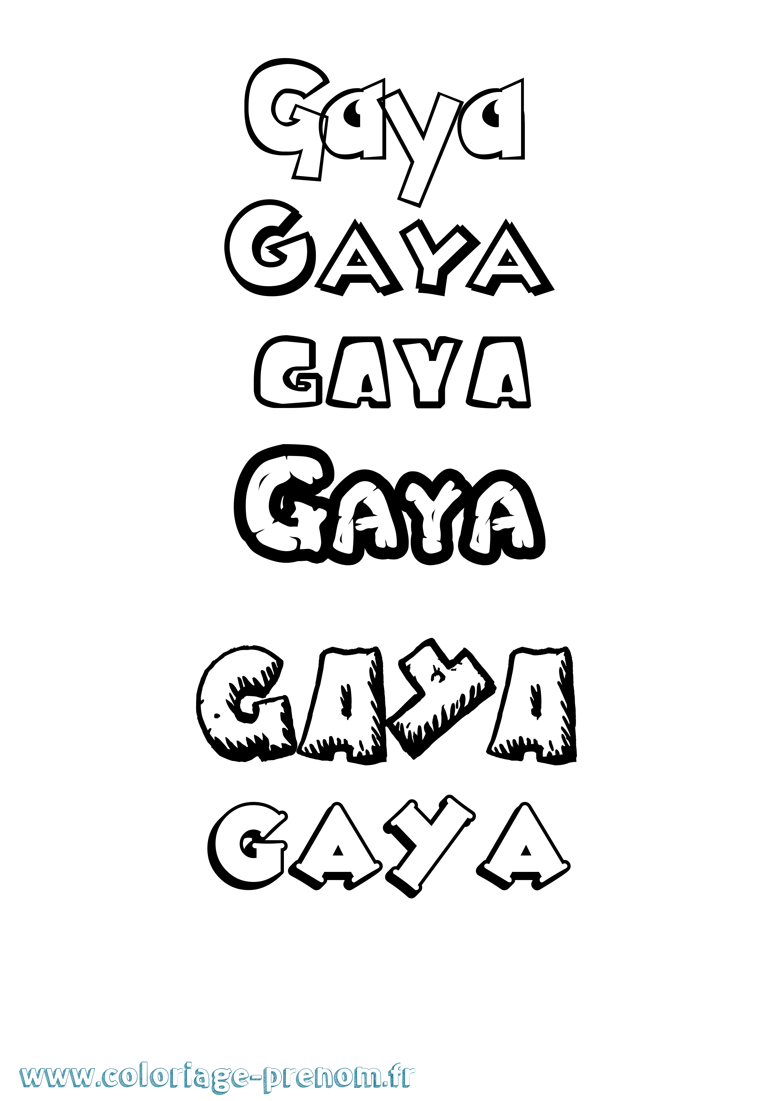 Coloriage Gaya Dessin Animé Coloriage prénom Gaya Dessin Animé