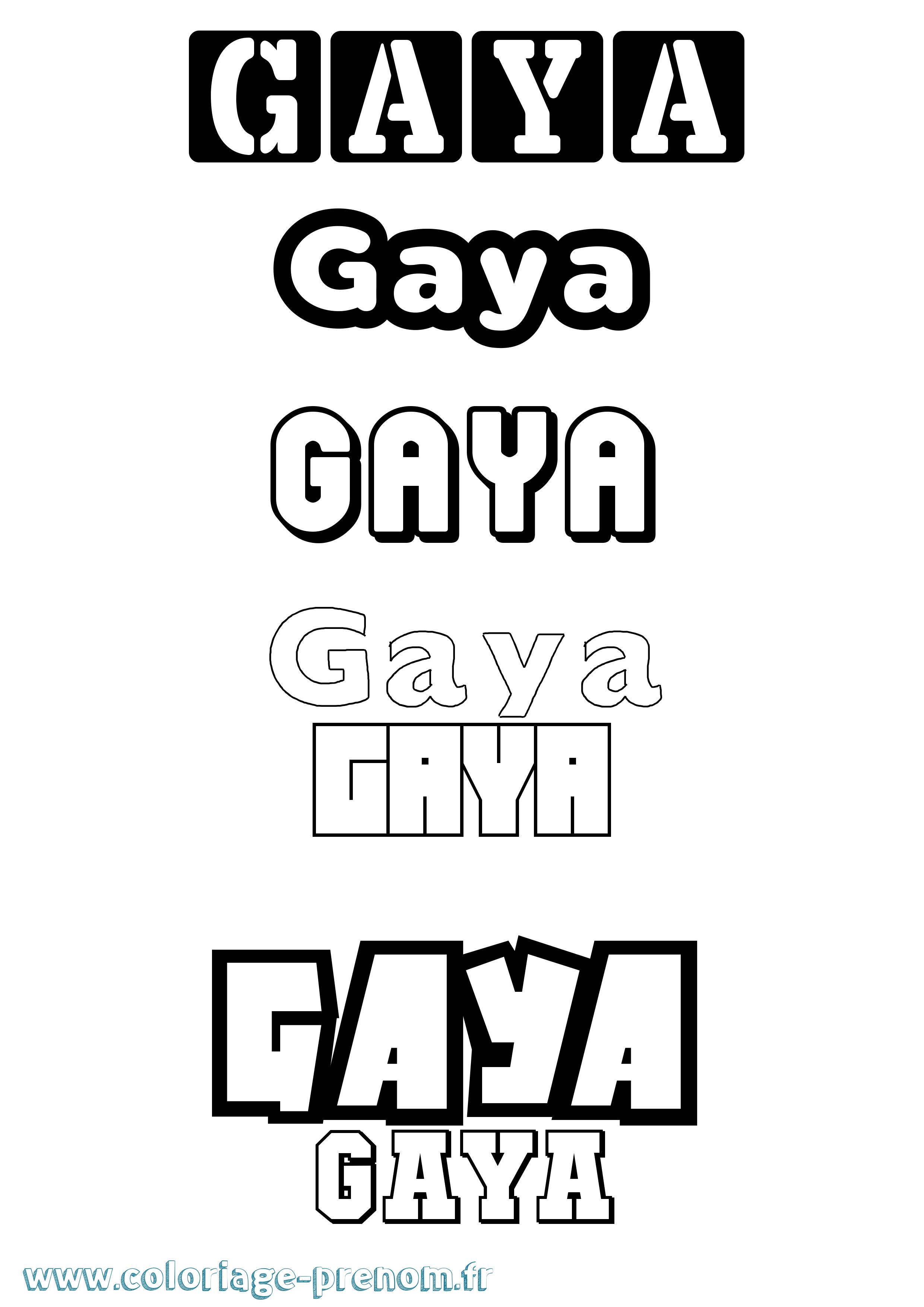 Coloriage Gaya Simple Coloriage prénom Gaya Simple
