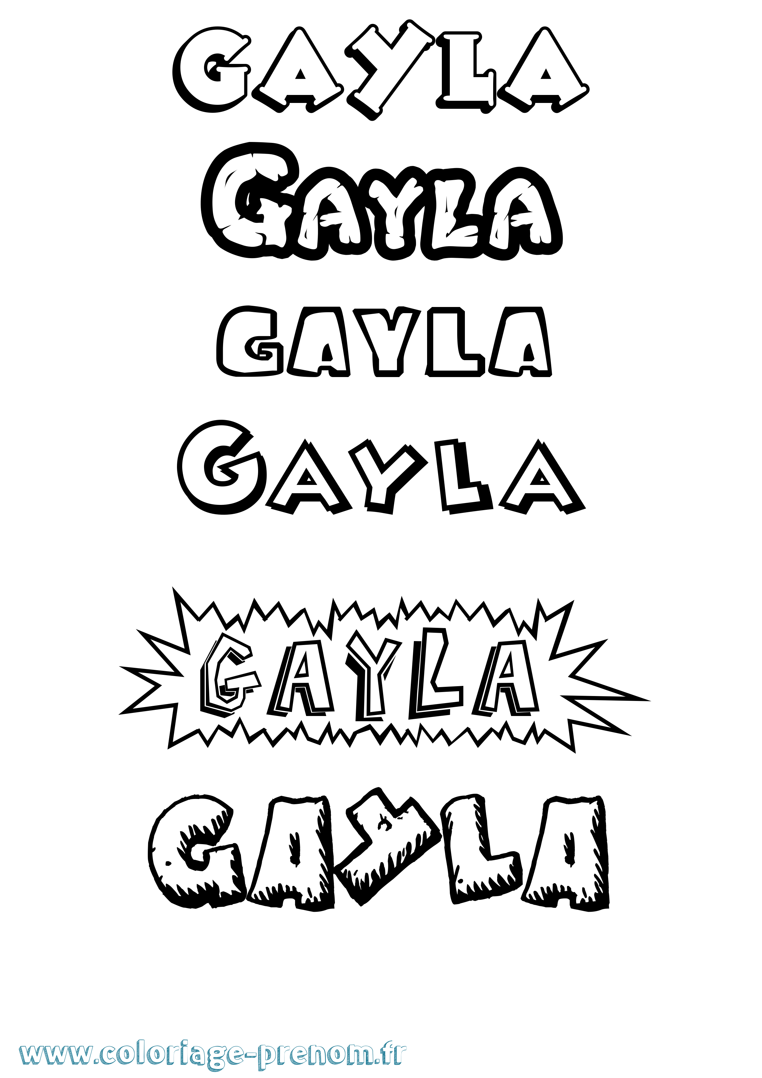 Coloriage Gayla Dessin Animé Coloriage prénom Gayla Dessin Animé