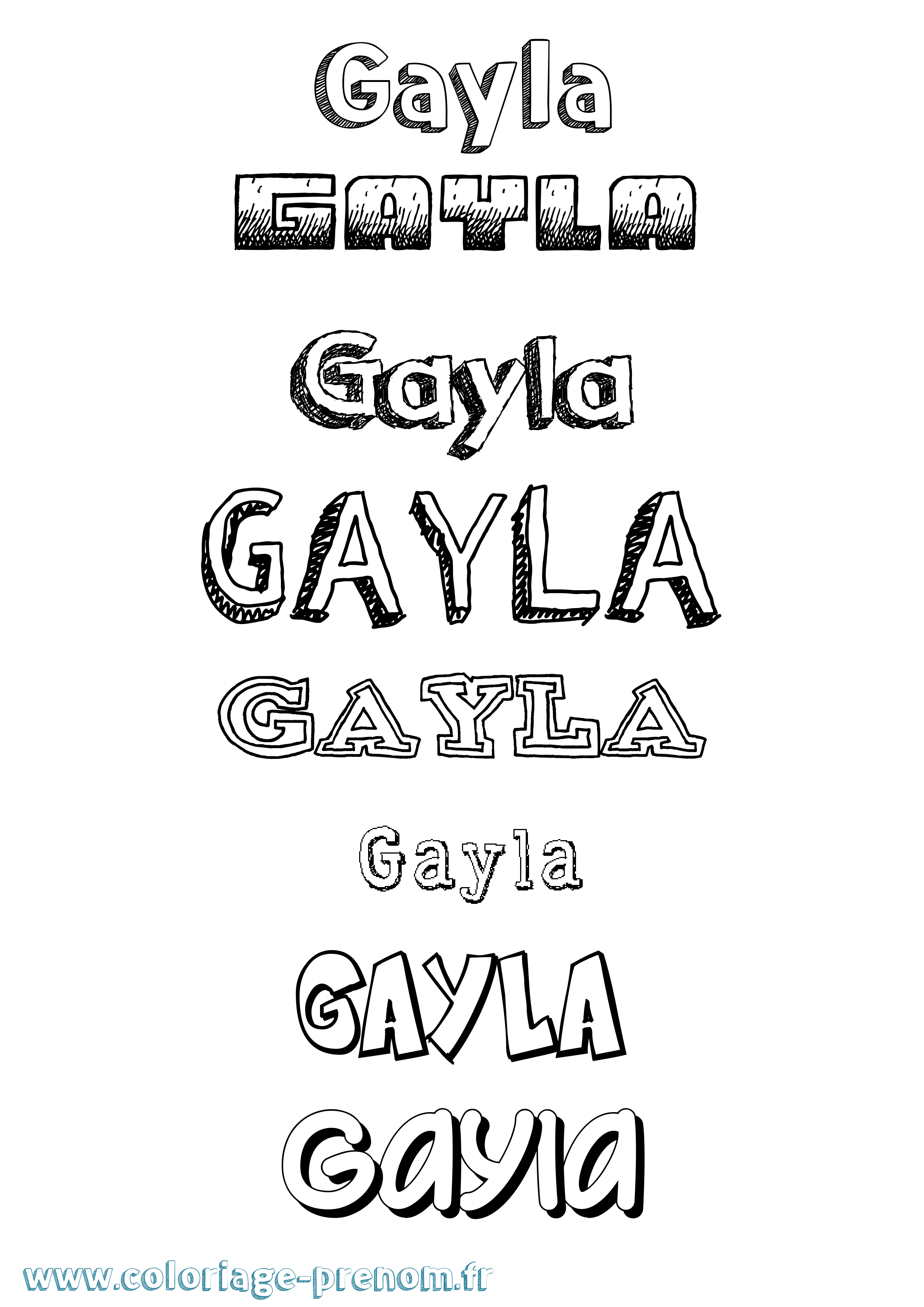 Coloriage Gayla Dessiné Coloriage prénom Gayla Dessiné