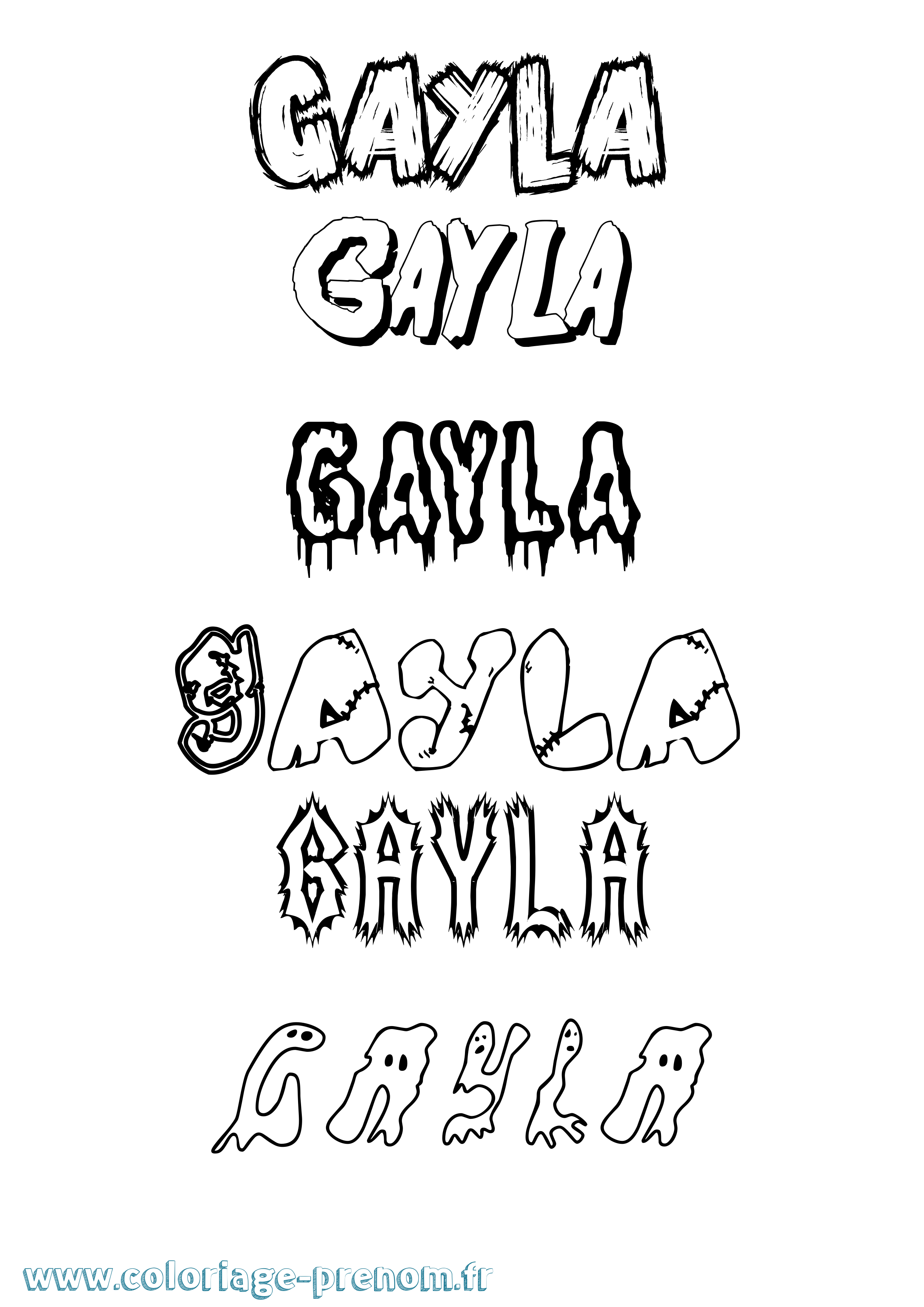Coloriage Gayla Frisson Coloriage prénom Gayla Frisson