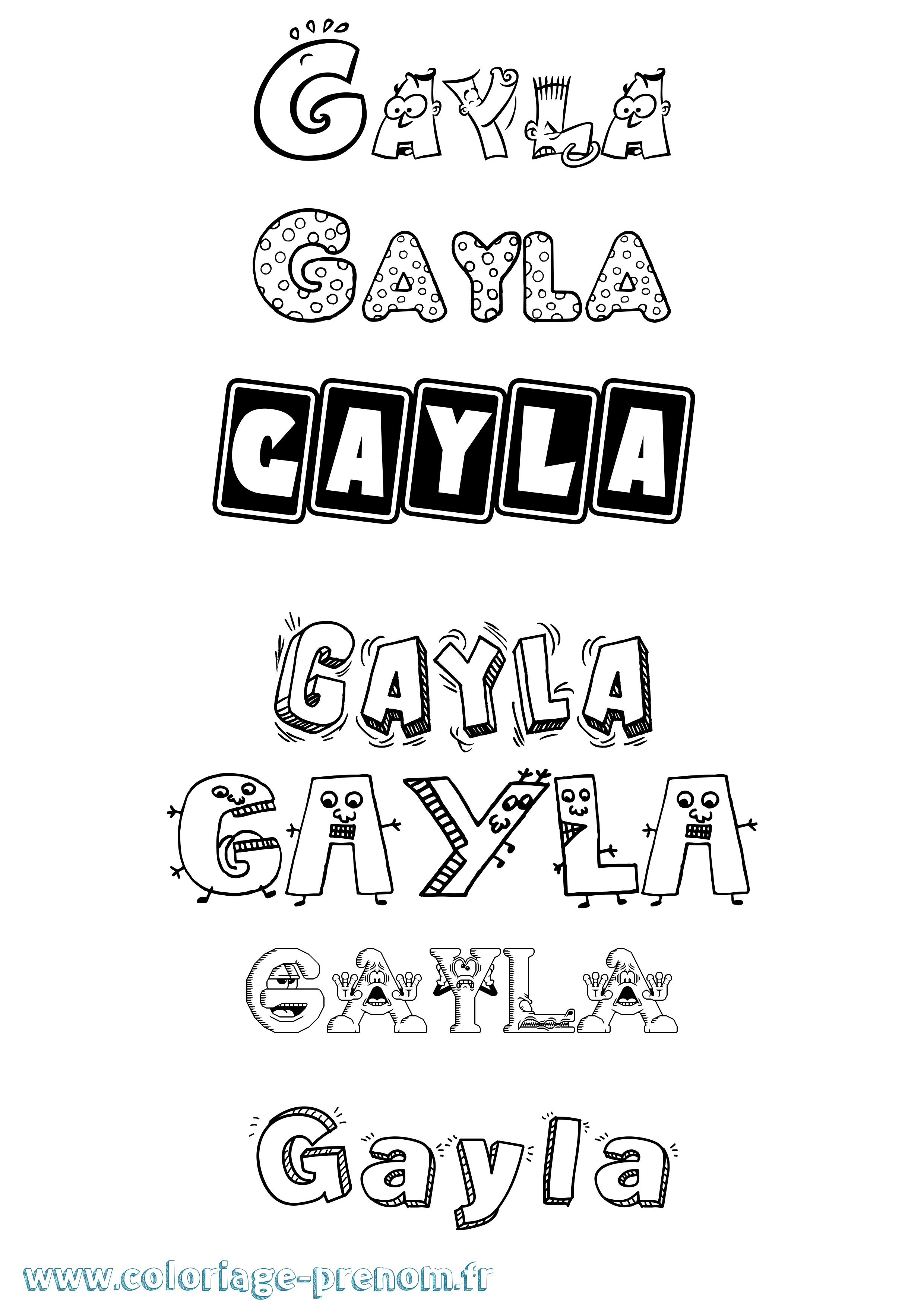 Coloriage Gayla Fun Coloriage prénom Gayla Fun