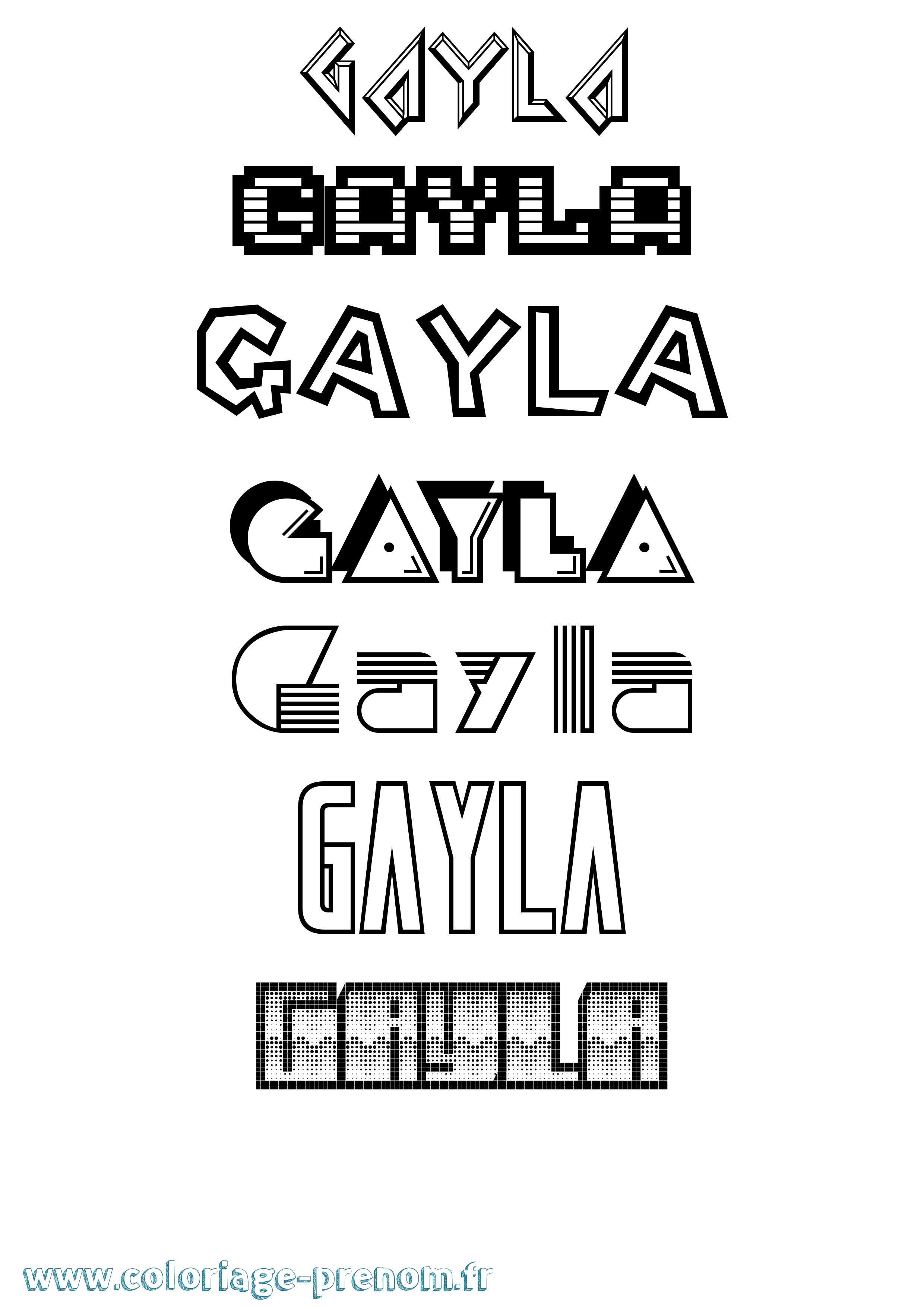 Coloriage Gayla Jeux Vidéos Coloriage prénom Gayla Jeux Vidéos