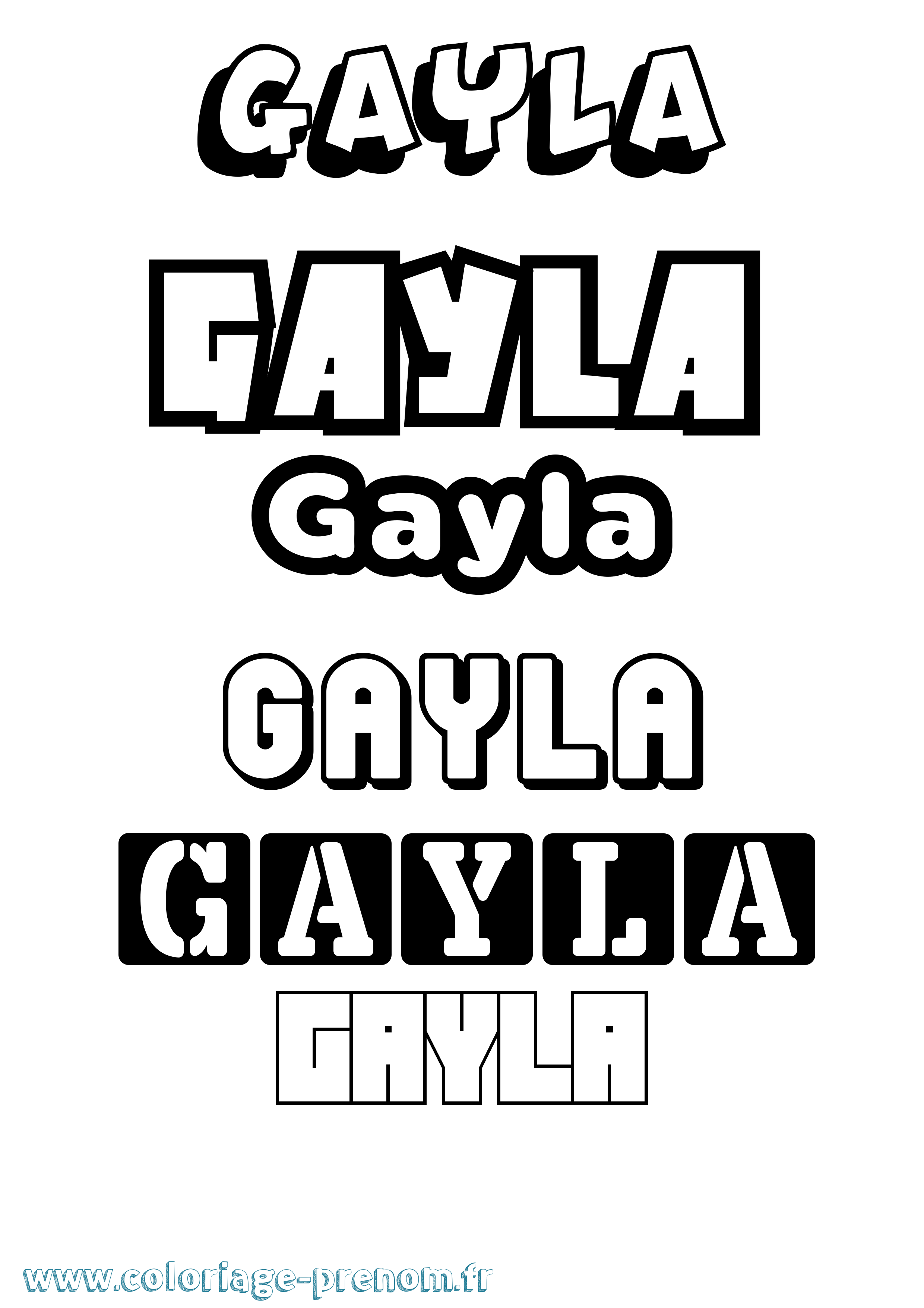 Coloriage Gayla Simple Coloriage prénom Gayla Simple