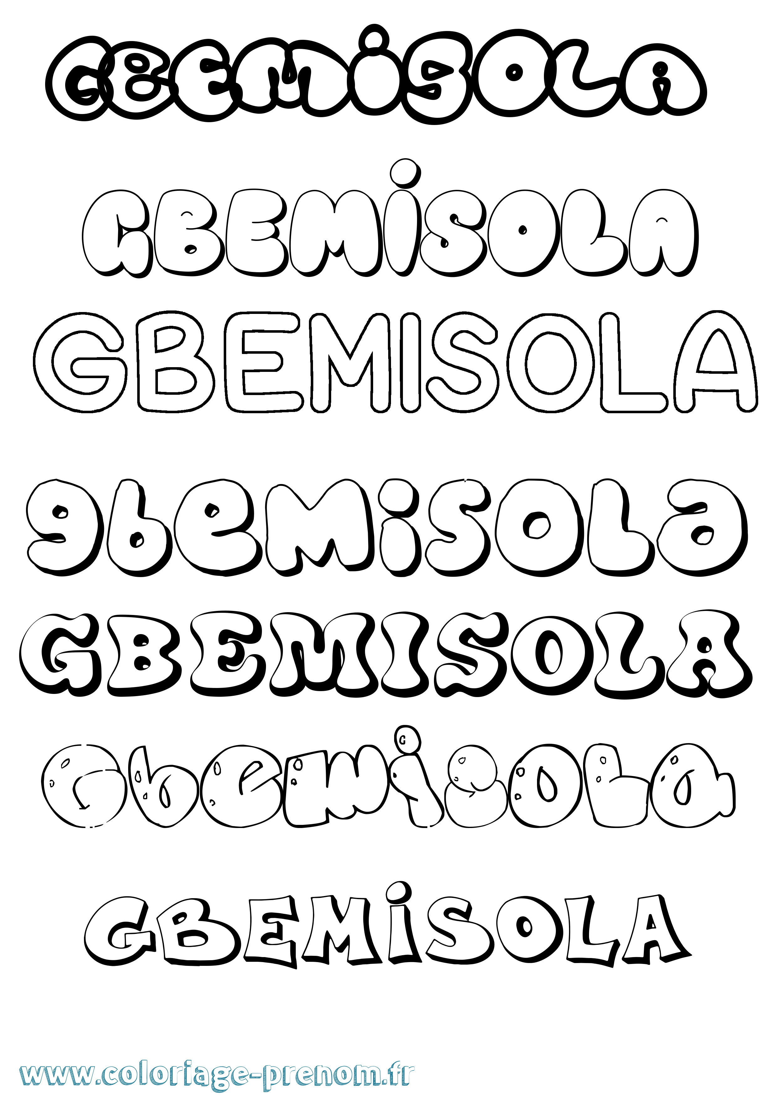 Coloriage Gbemisola Bubble Coloriage prénom Gbemisola Bubble