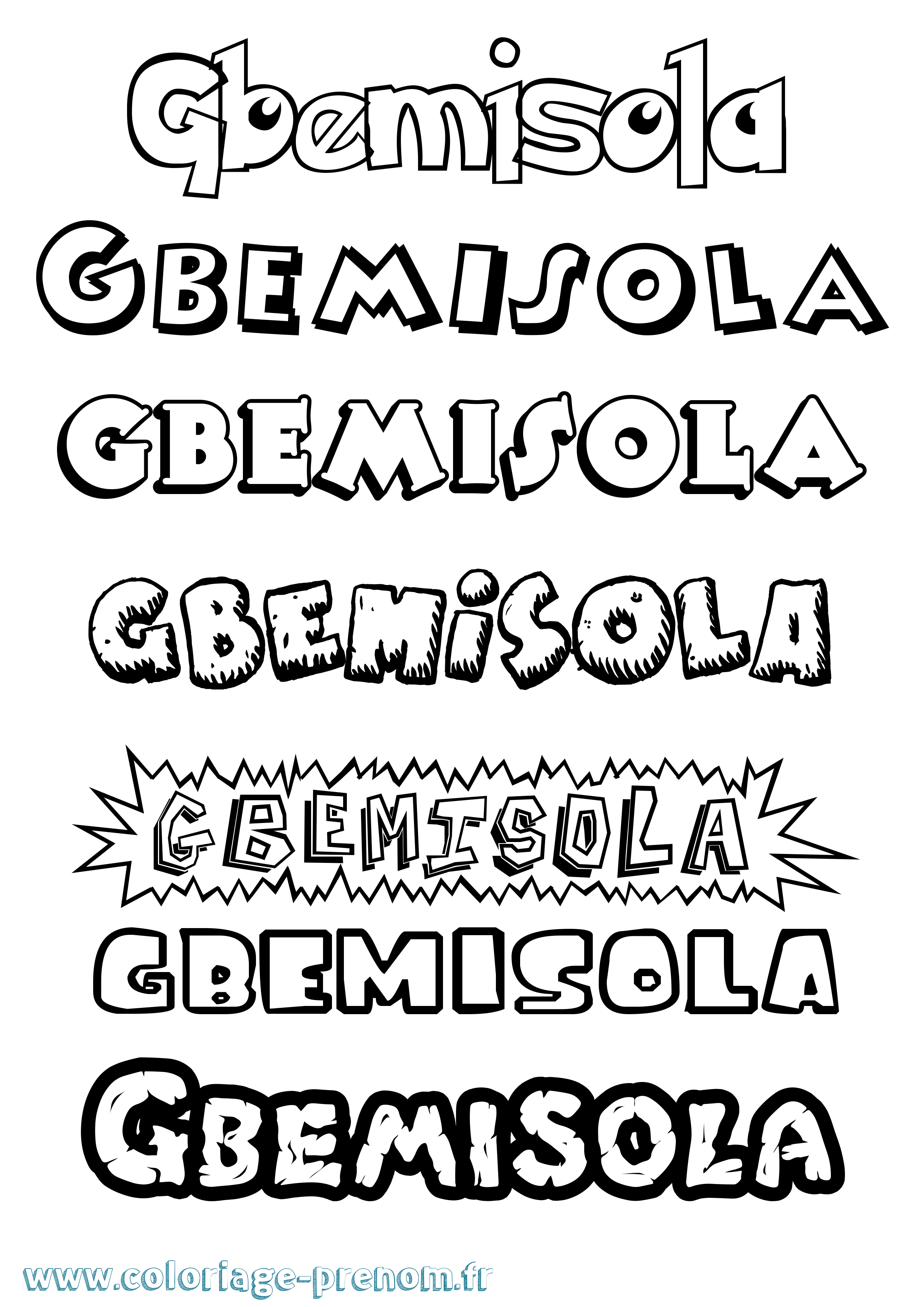 Coloriage Gbemisola Dessin Animé Coloriage prénom Gbemisola Dessin Animé
