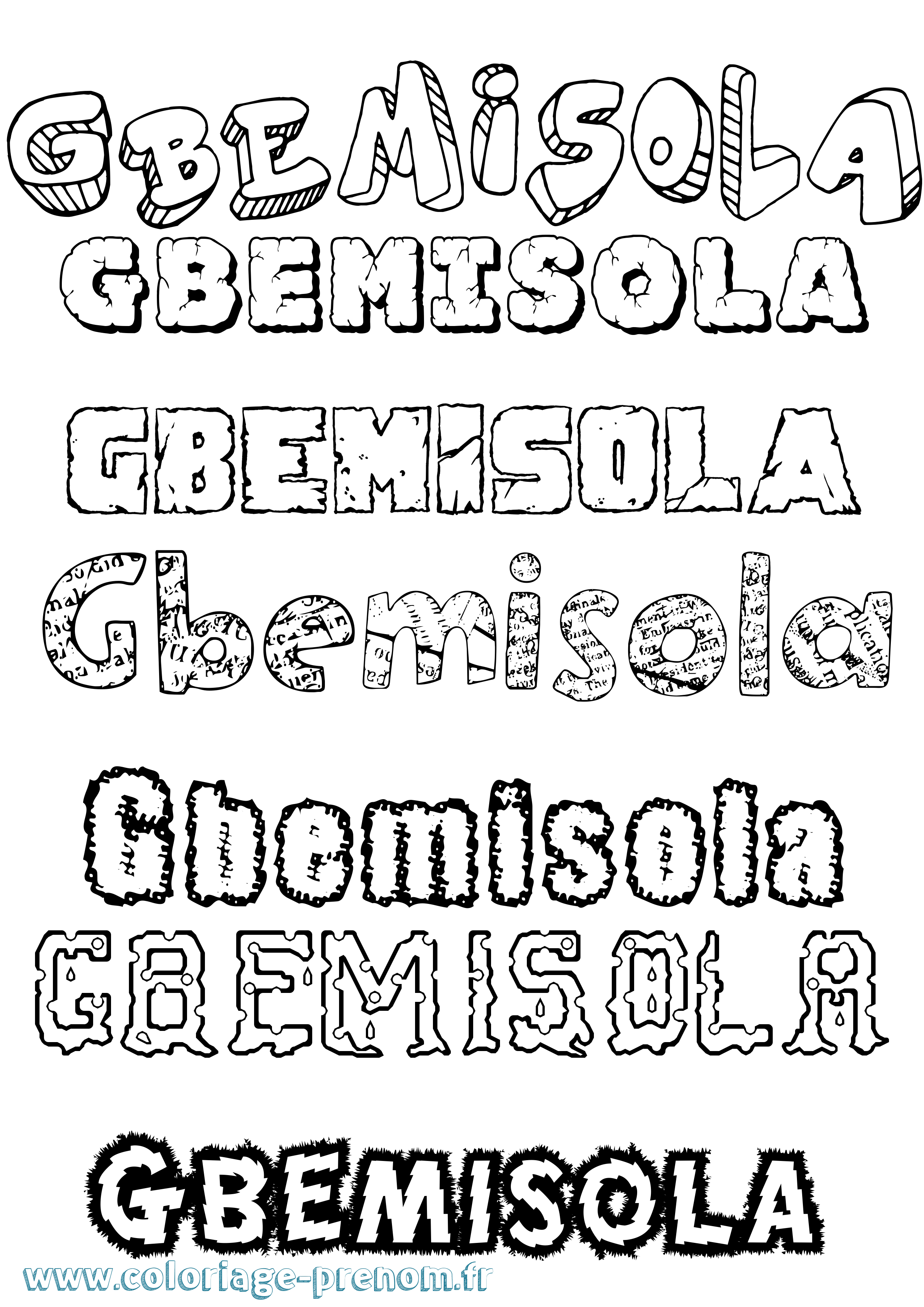 Coloriage Gbemisola Destructuré Coloriage prénom Gbemisola Destructuré