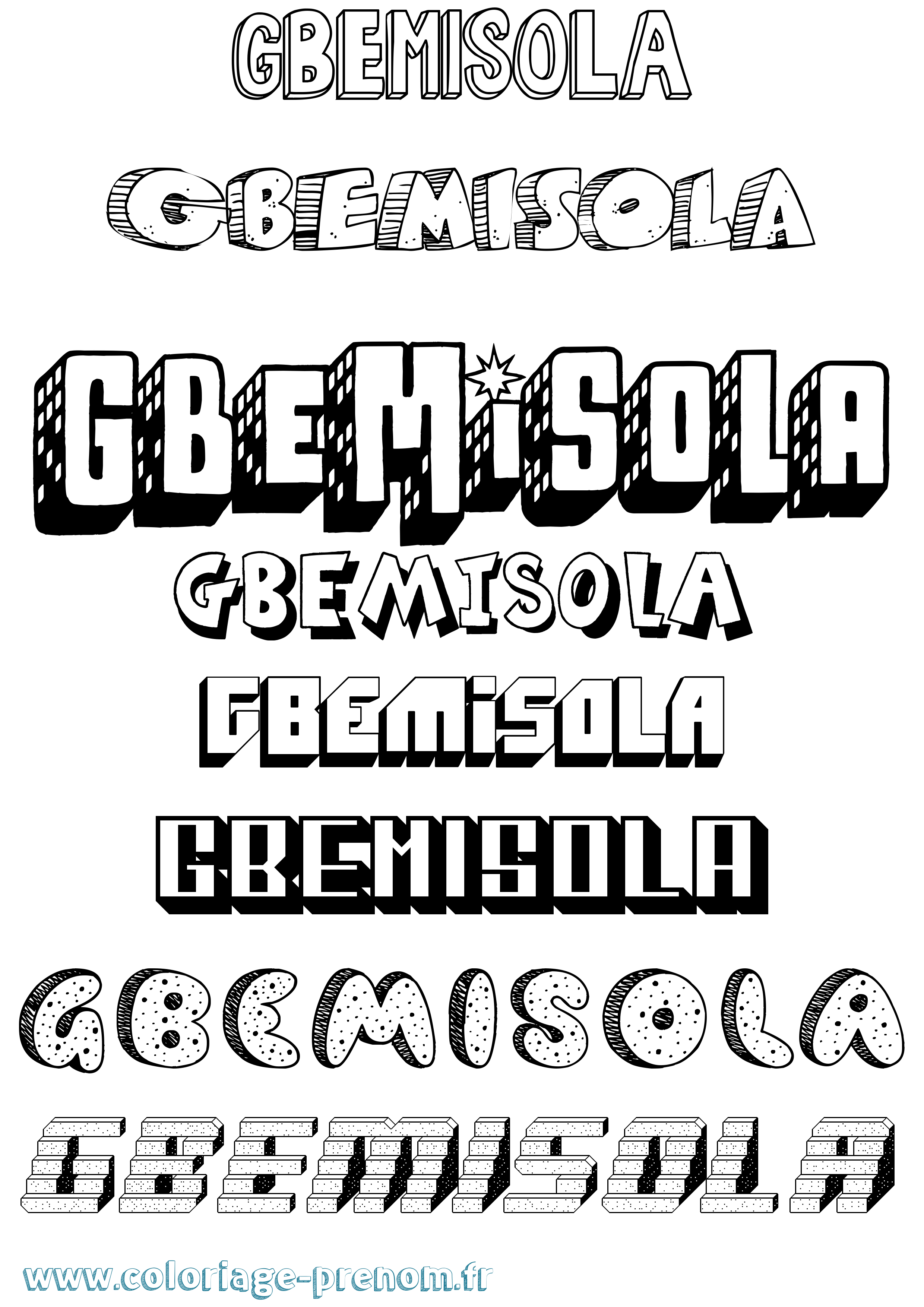 Coloriage Gbemisola Effet 3D Coloriage prénom Gbemisola Effet 3D