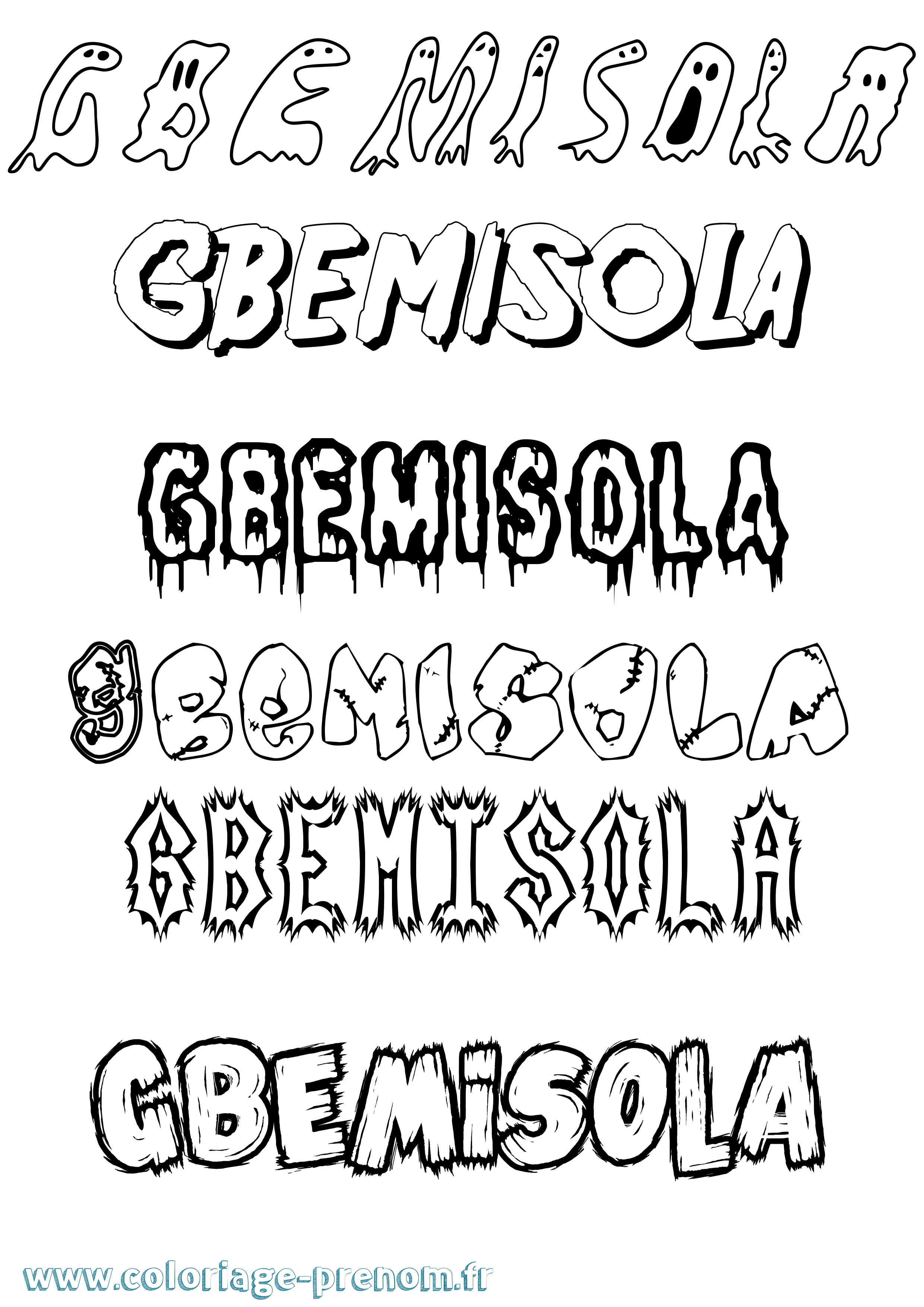 Coloriage Gbemisola Frisson Coloriage prénom Gbemisola Frisson