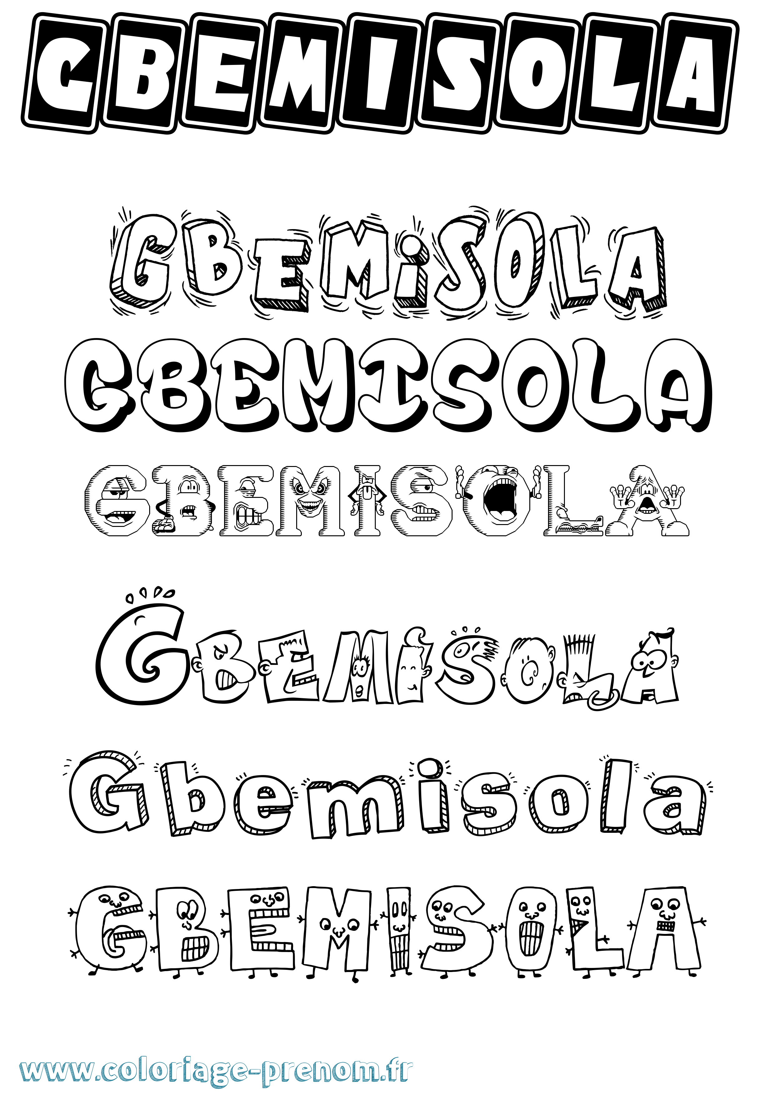 Coloriage Gbemisola Fun Coloriage prénom Gbemisola Fun