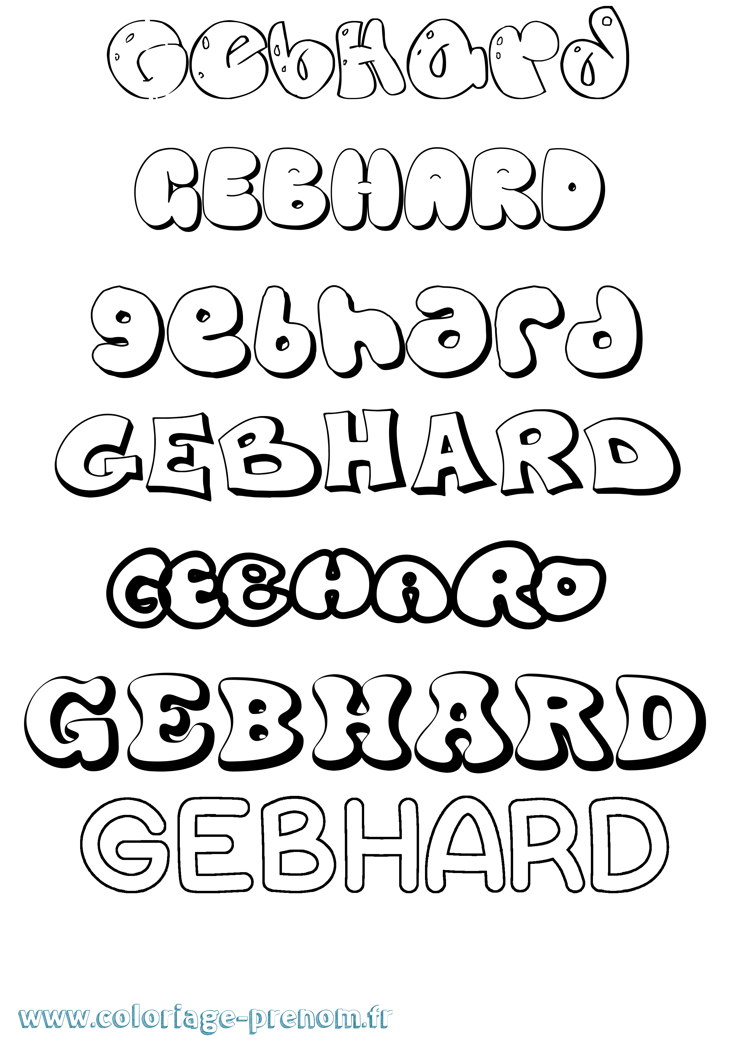 Coloriage Gebhard Bubble Coloriage prénom Gebhard Bubble
