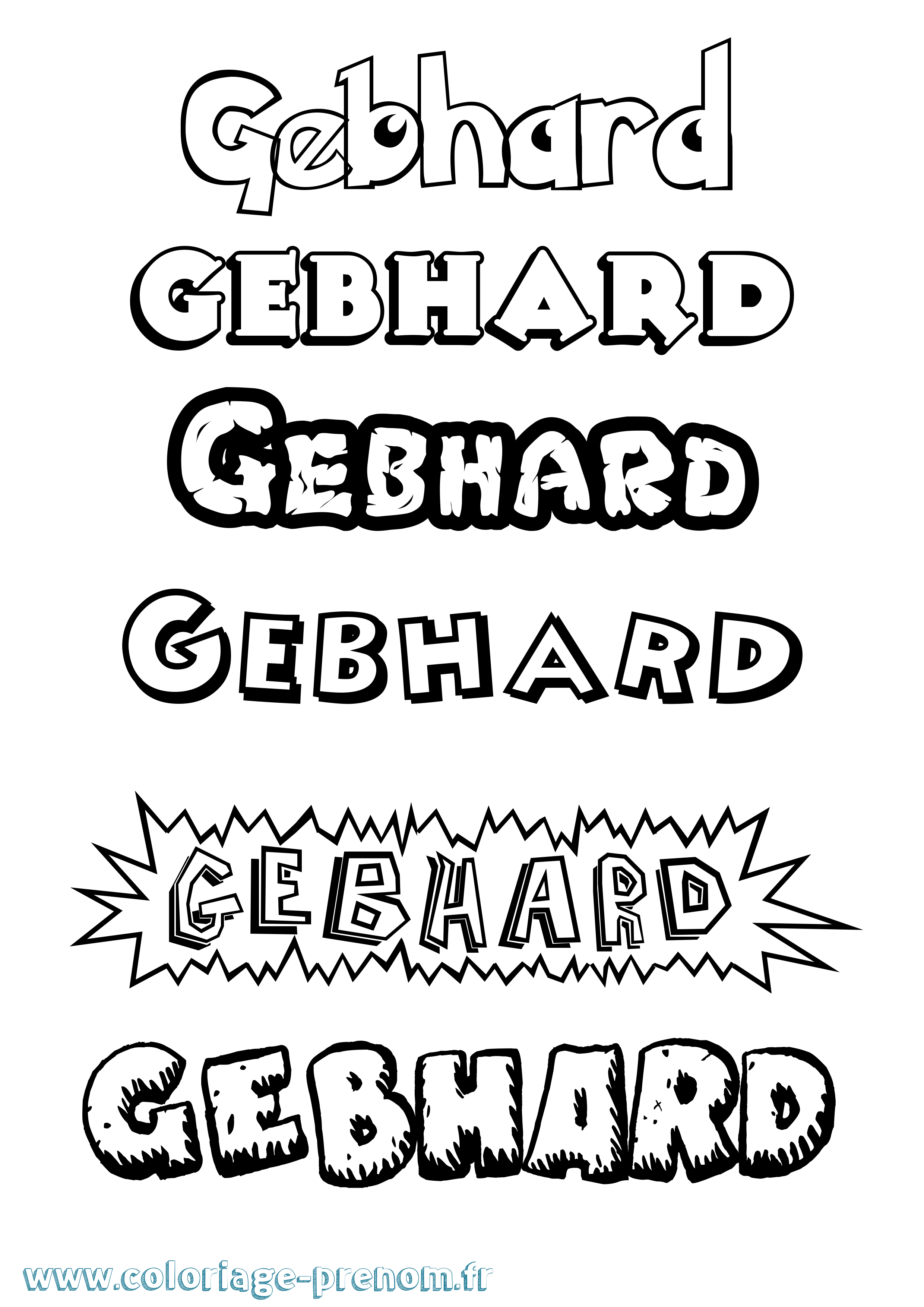 Coloriage Gebhard Dessin Animé Coloriage prénom Gebhard Dessin Animé
