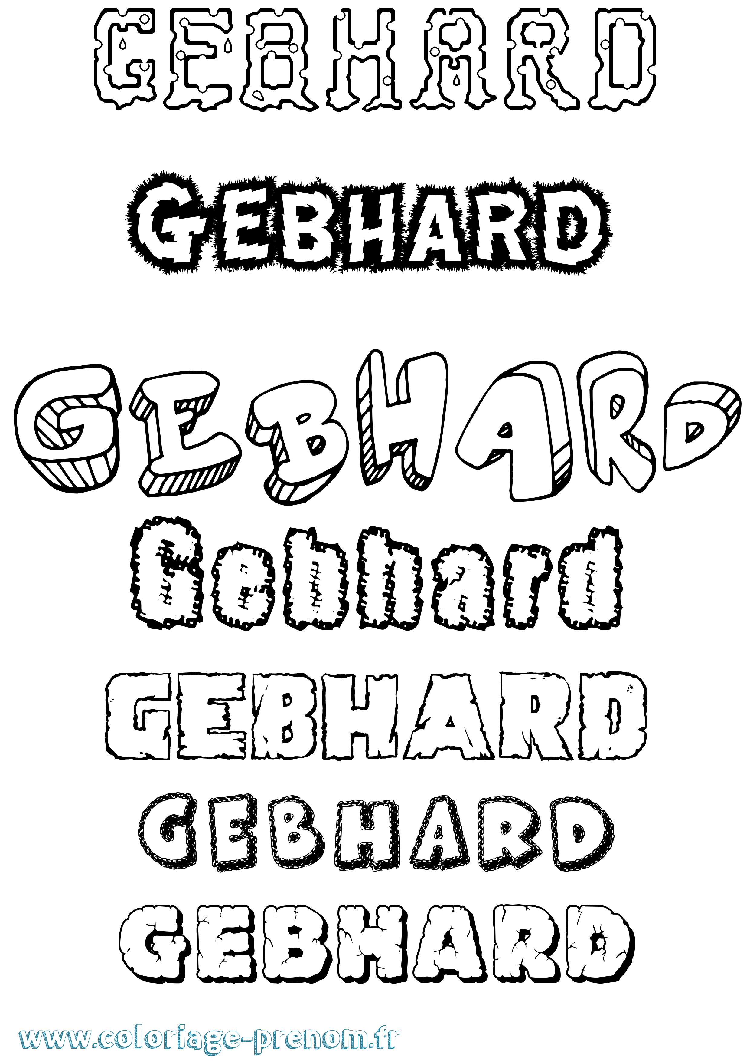 Coloriage Gebhard Destructuré Coloriage prénom Gebhard Destructuré