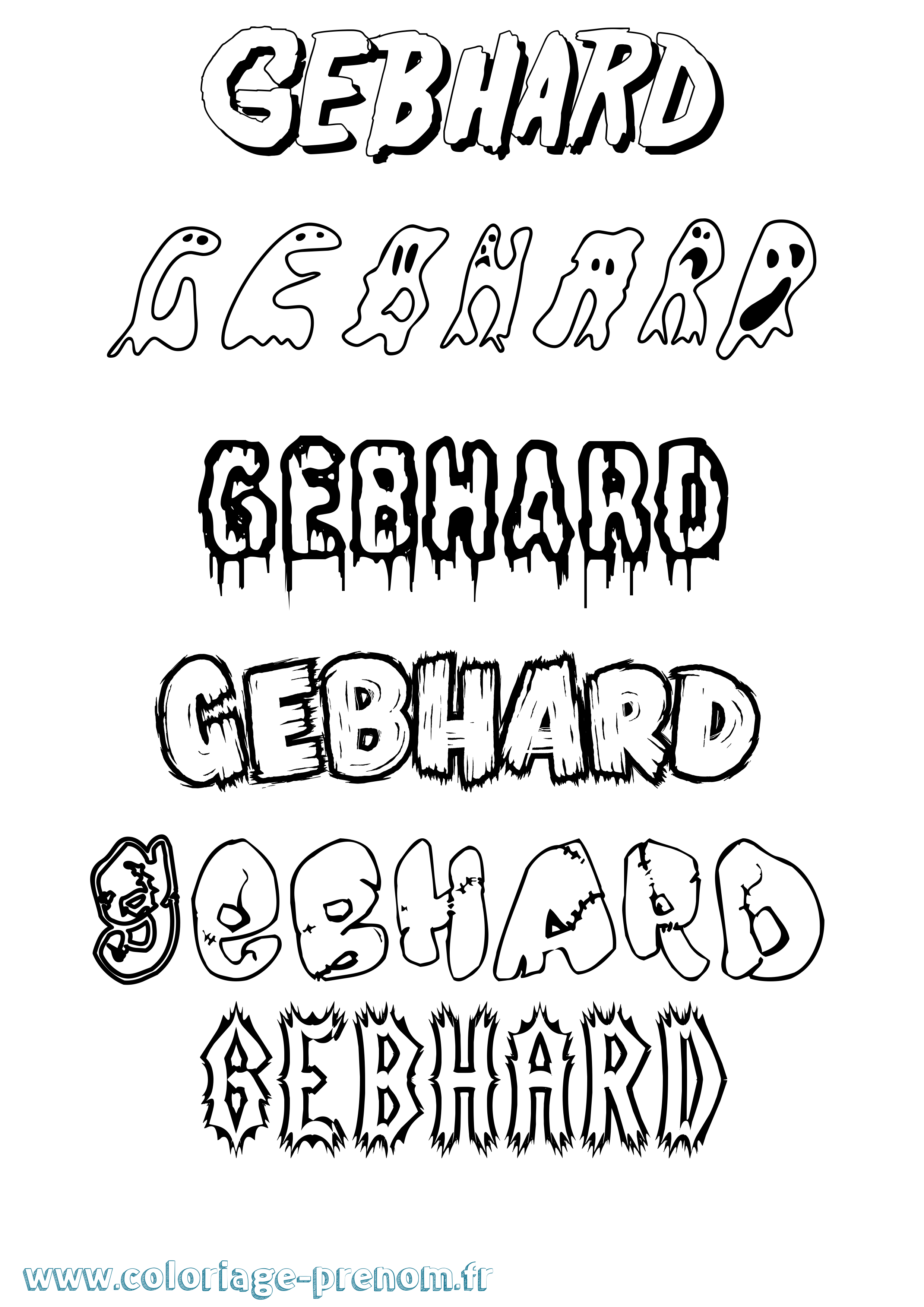 Coloriage Gebhard Frisson Coloriage prénom Gebhard Frisson