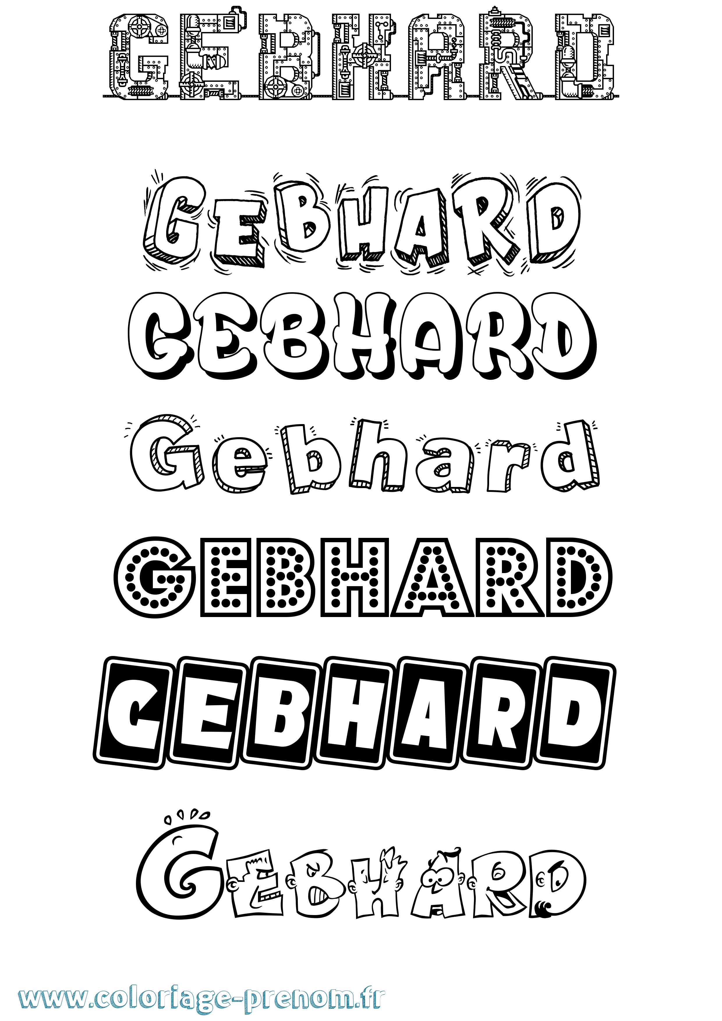 Coloriage Gebhard Fun Coloriage prénom Gebhard Fun